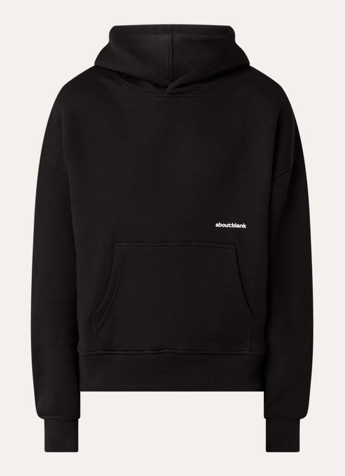 about:blank Box hoodie met logoprint - voorkant 4 zwart