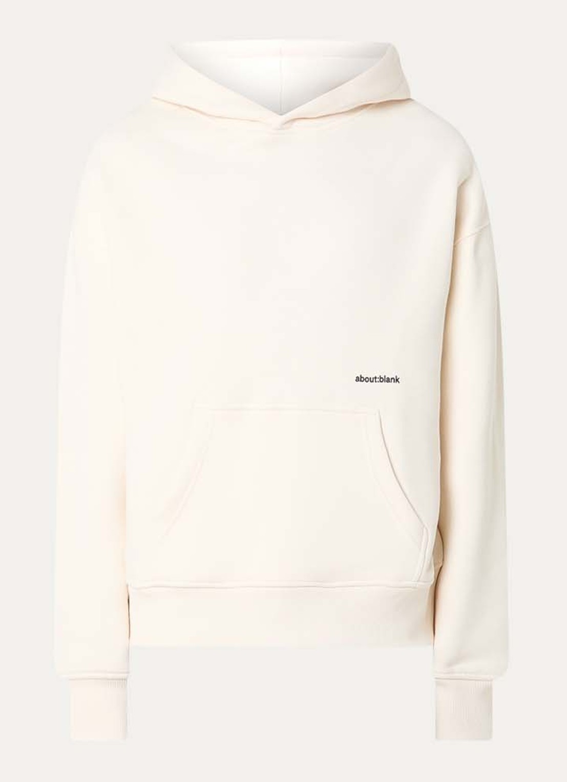 about:blank Box hoodie met logoprint - voorkant 4 creme