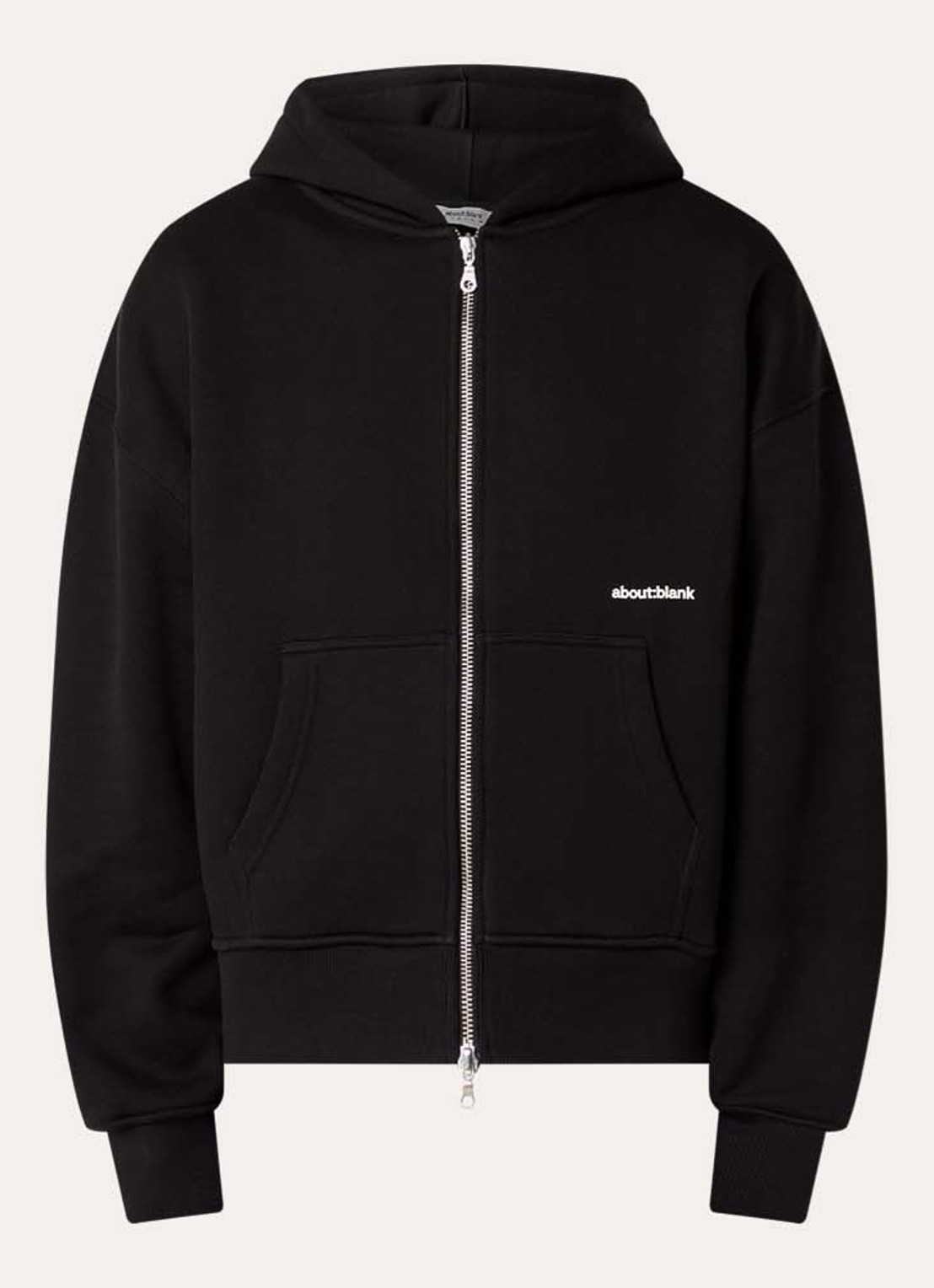 about:blank Box sweatvest met logoprint - voorkant zwart