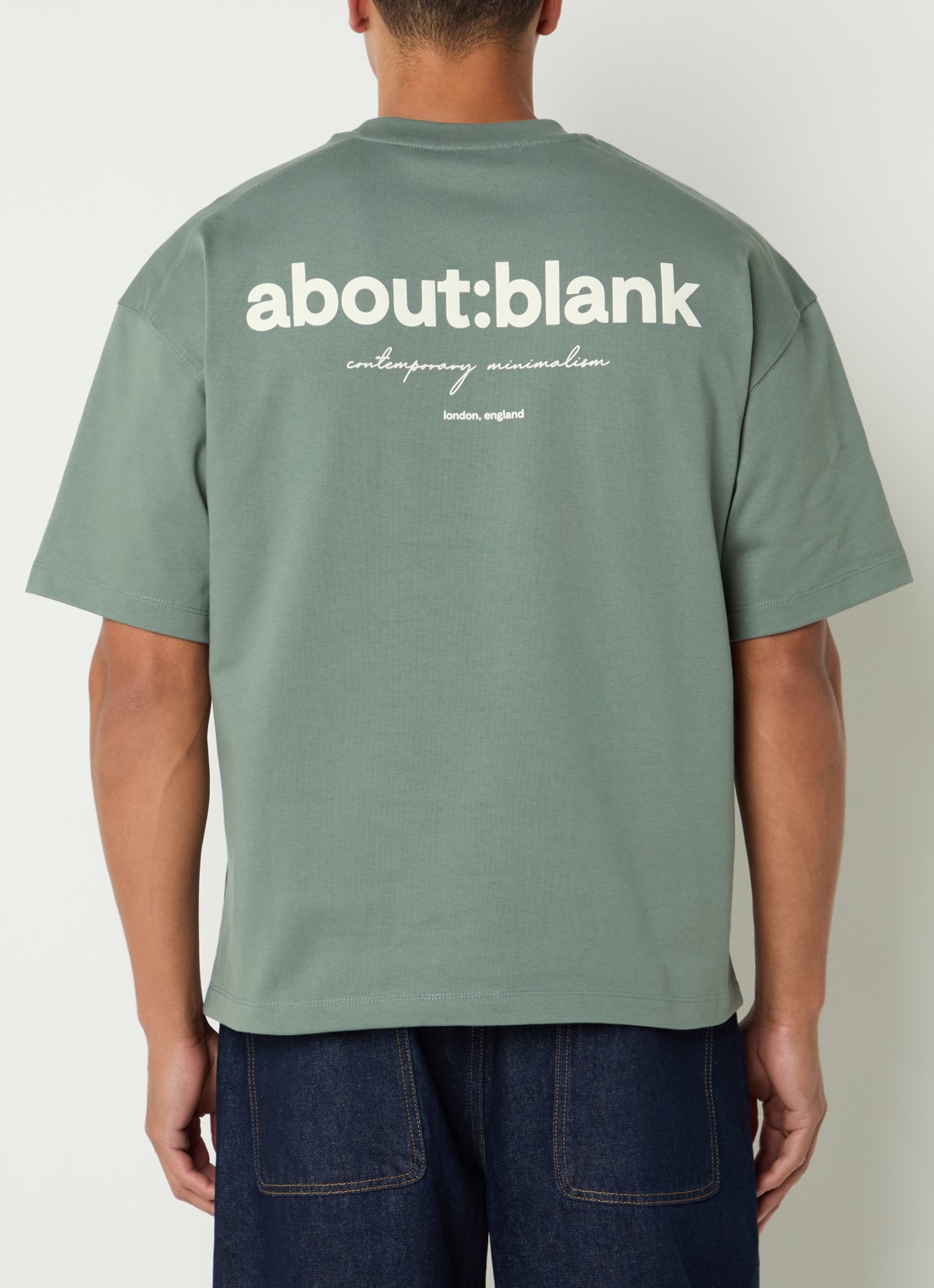 about:blank Box T-shirt met logo- en backprint - detail 4 lichtgroen