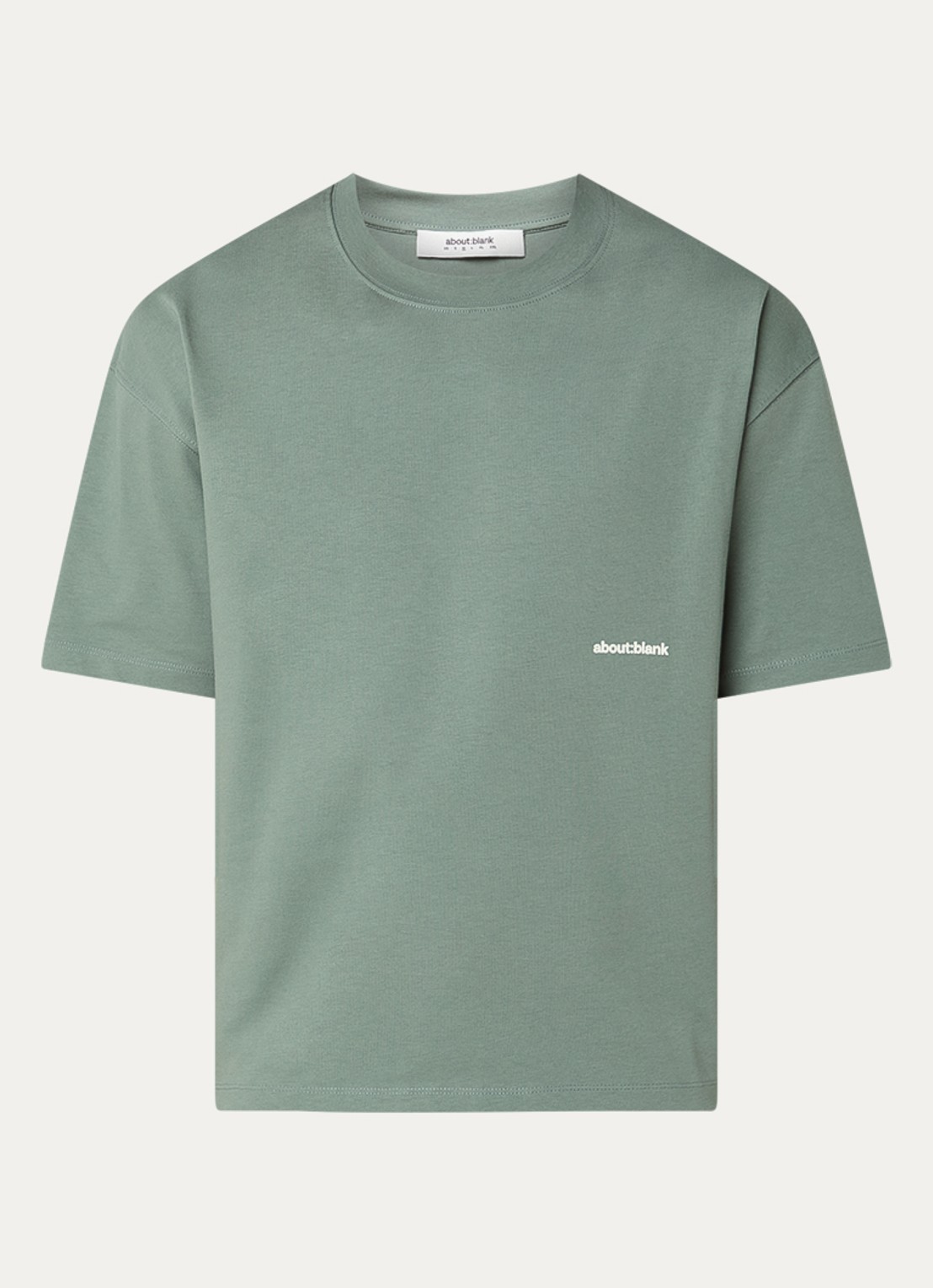 about:blank Box T-shirt met logo- en backprint - voorkant 2 lichtgroen