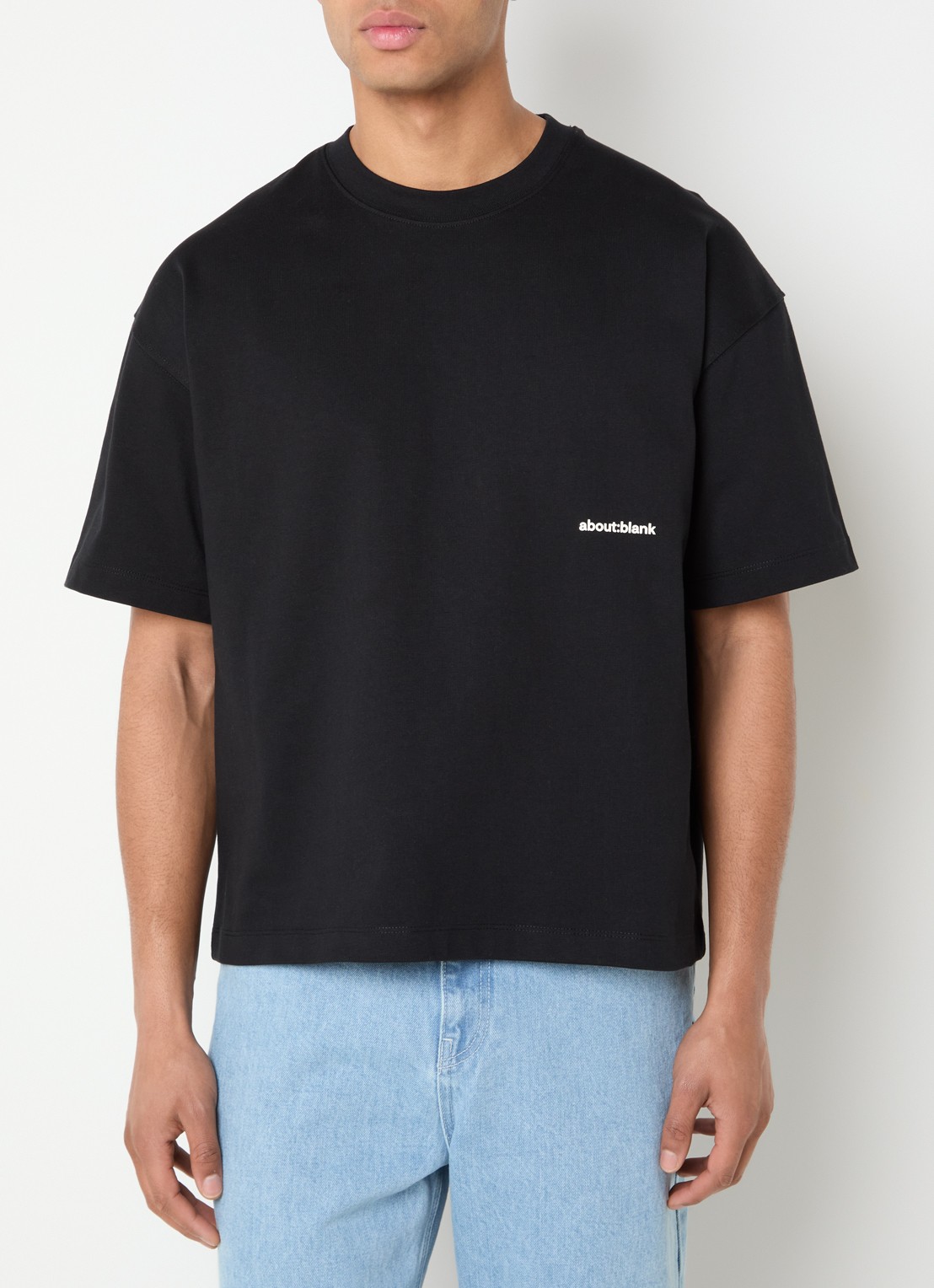 about:blank Box T-shirt met logo- en backprint - achterkant 3 zwart