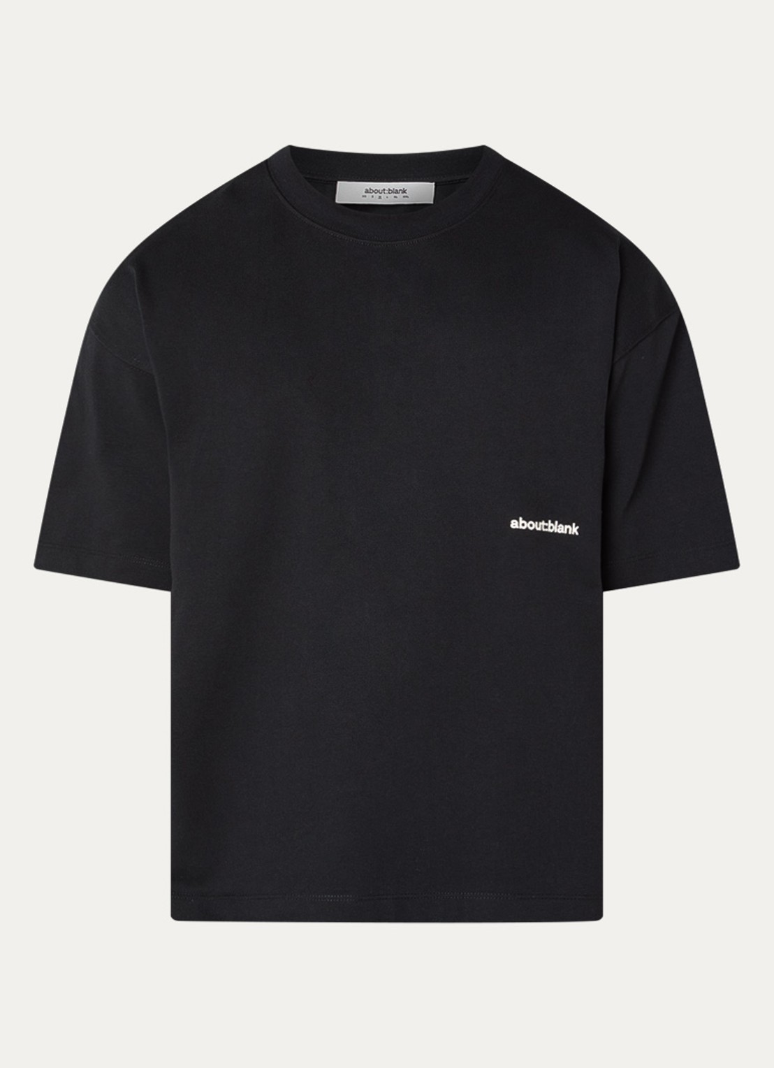 about:blank Box T-shirt met logo- en backprint - voorkant zwart