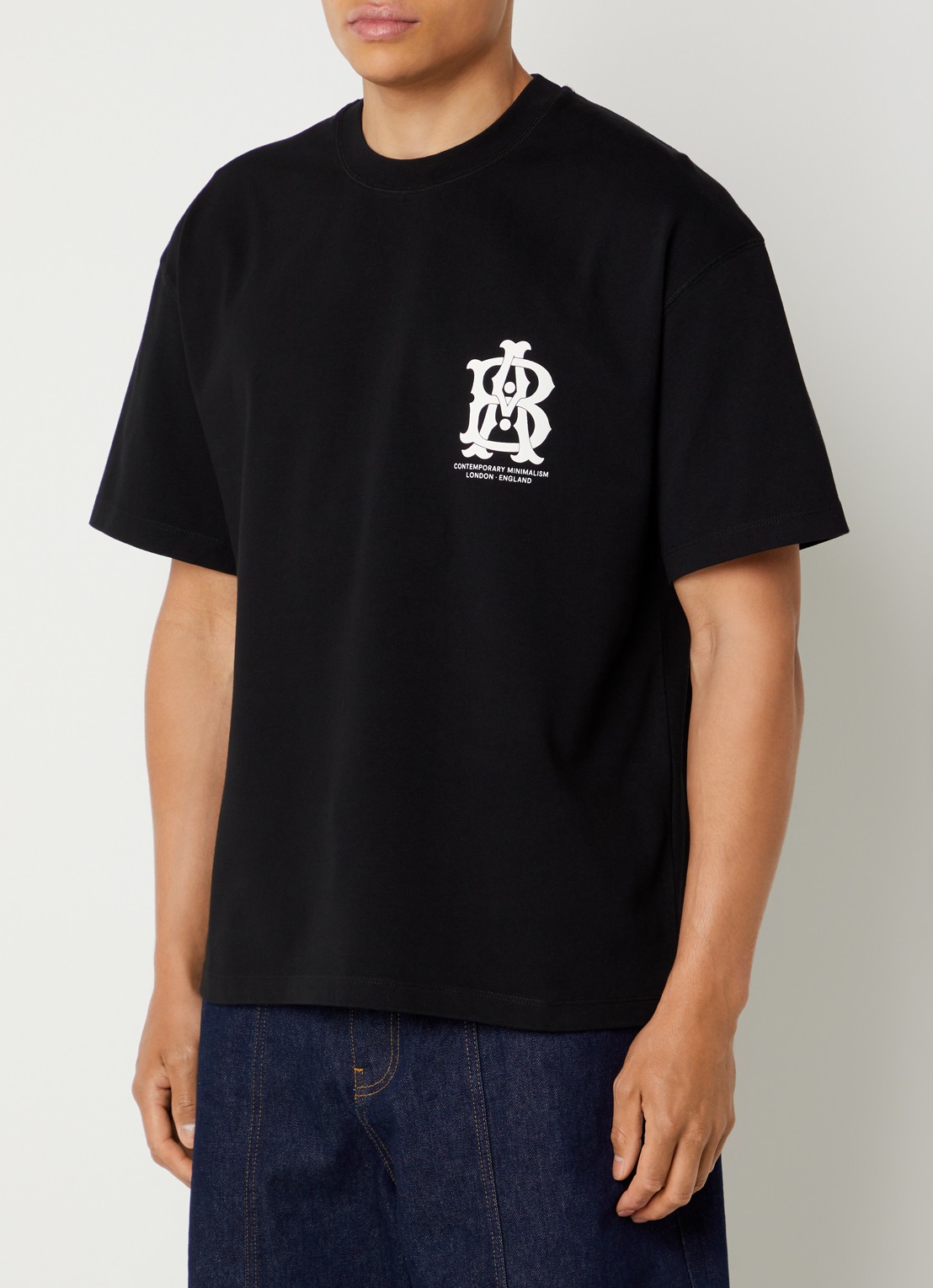 about:blank Disc T-shirt met front- en backprint - achterkant zwart