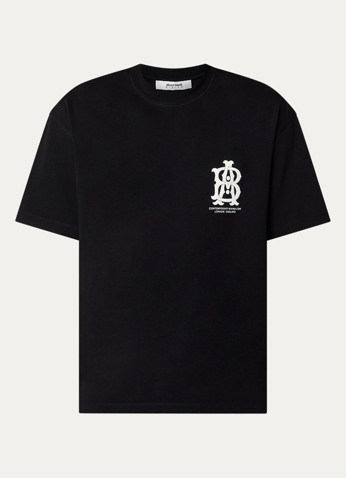 about:blank Disc T-shirt met front- en backprint - voorkant 3 zwart