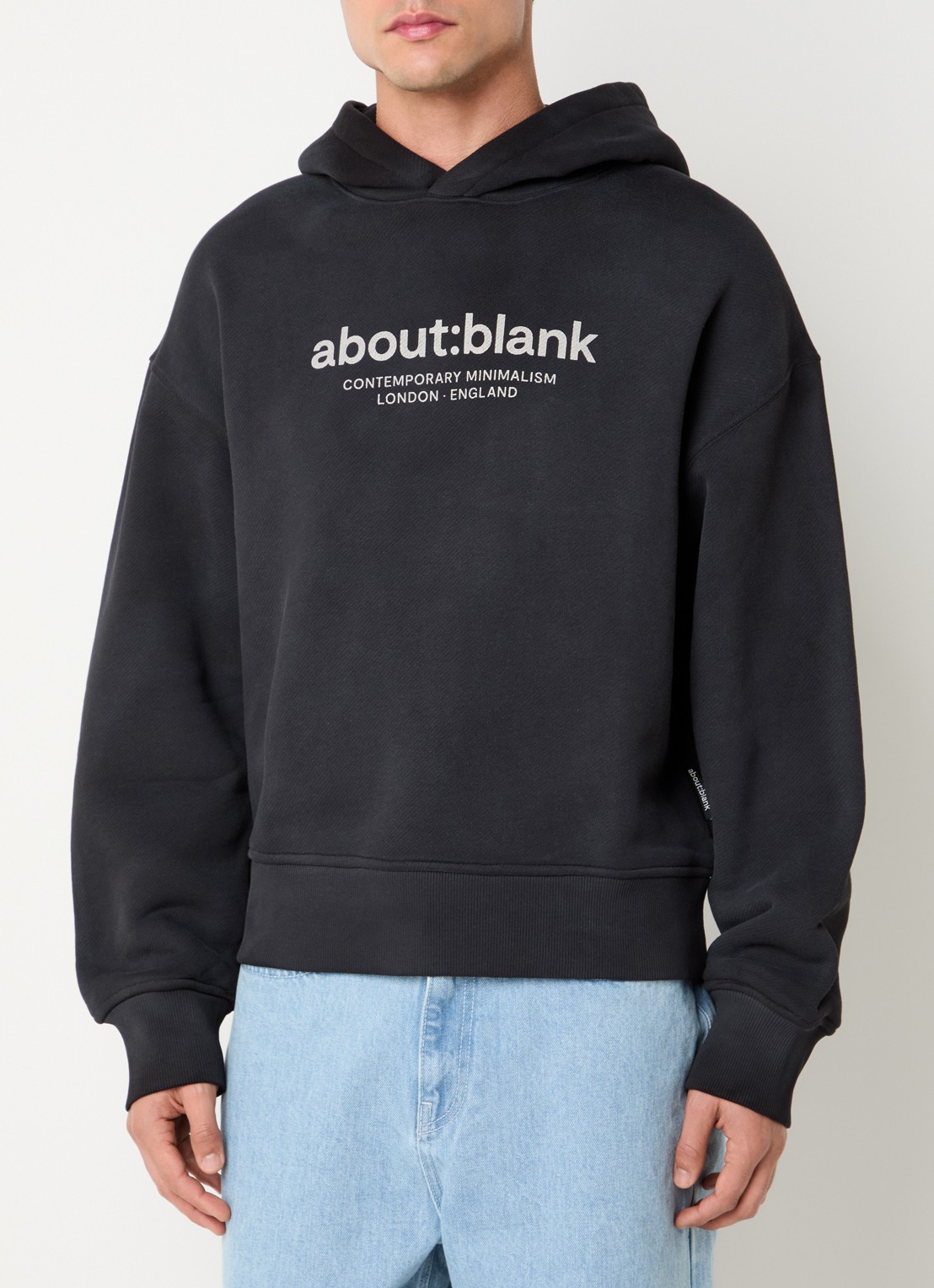 about:blank Garcon hoodie met logoprint - detail antraciet