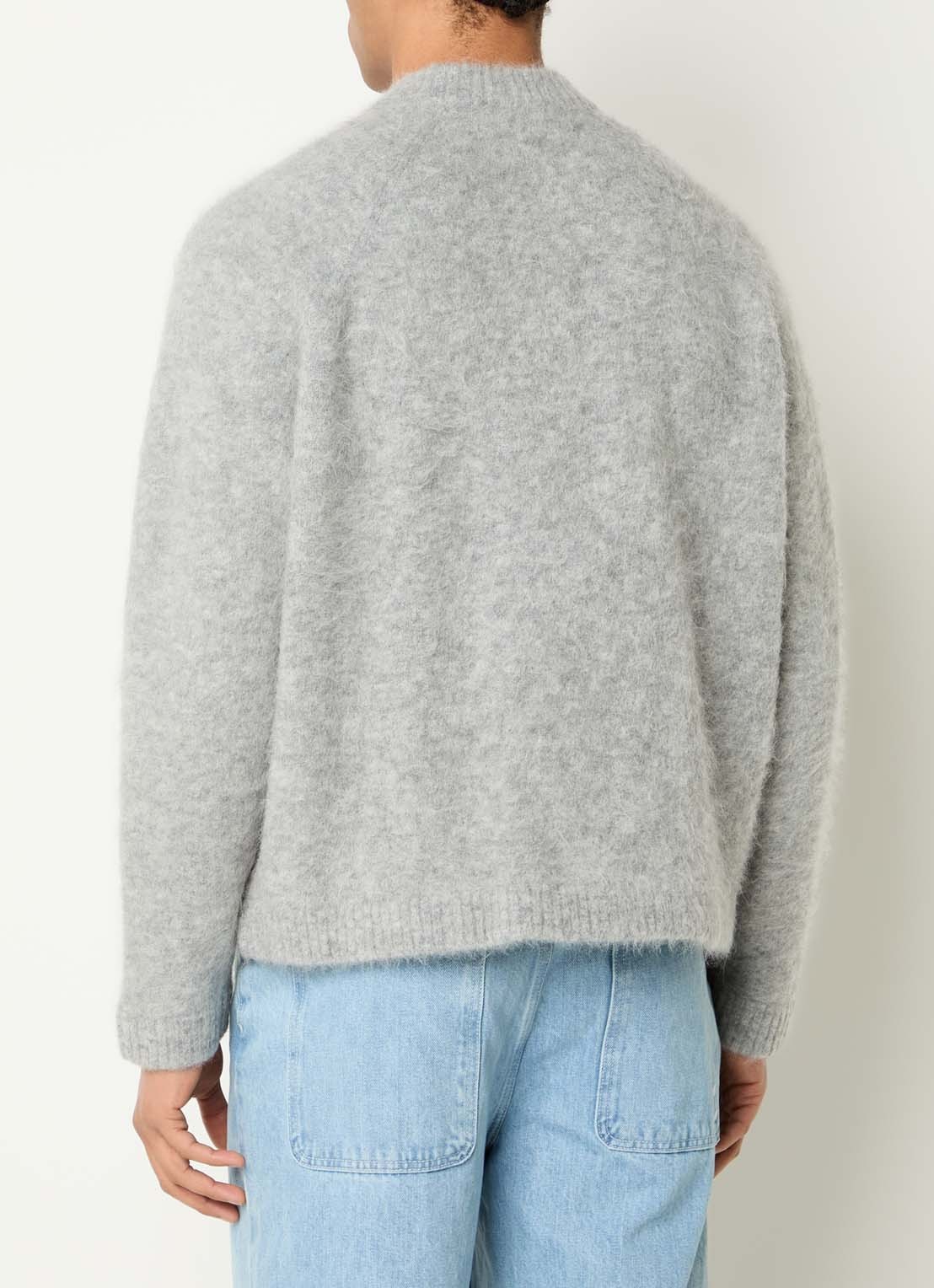 about:blank Grofgebreide trui in alpaca wolblend - achterkant 3 lichtgrijs