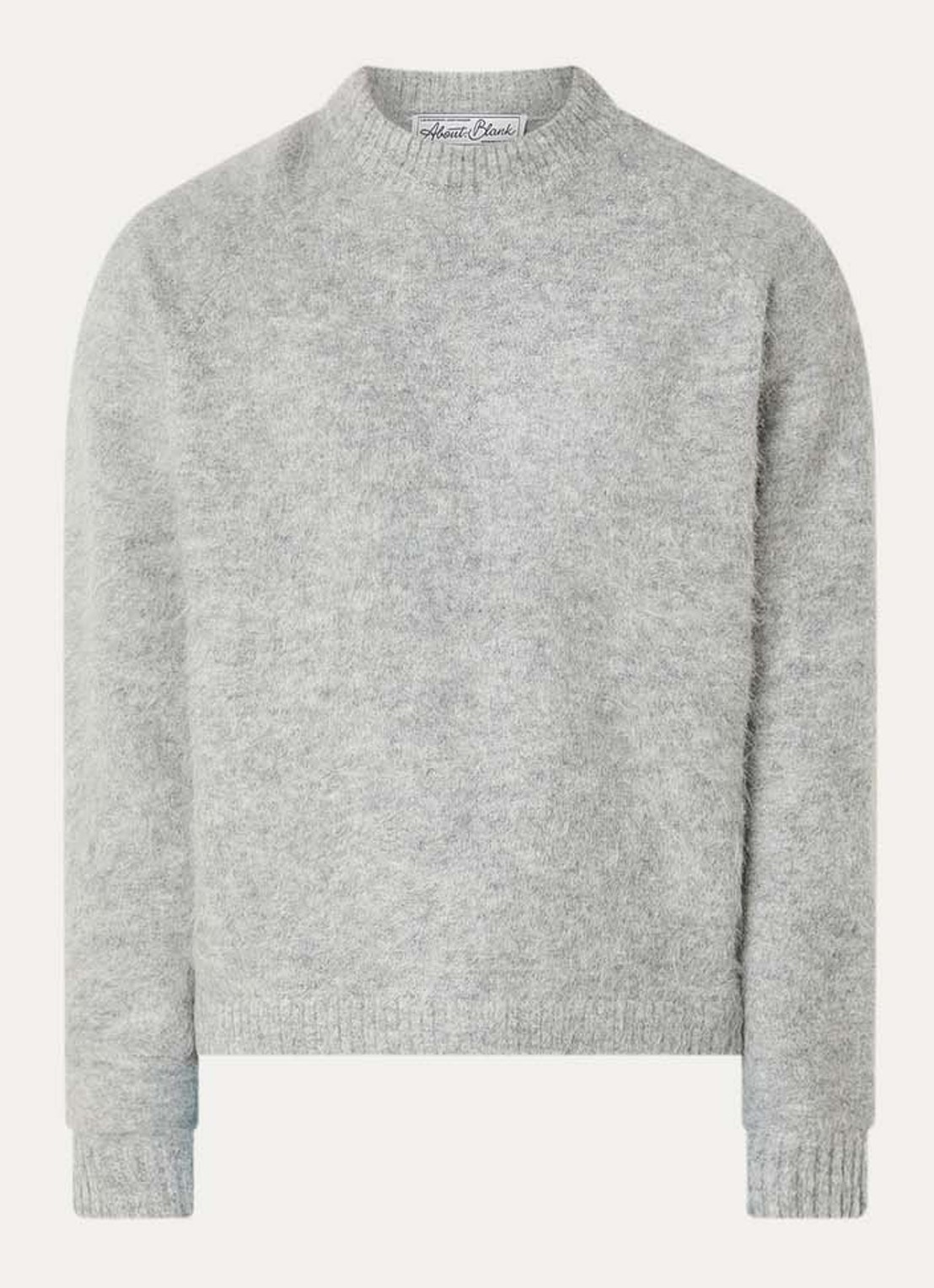 about:blank Grofgebreide trui in alpaca wolblend - voorkant lichtgrijs
