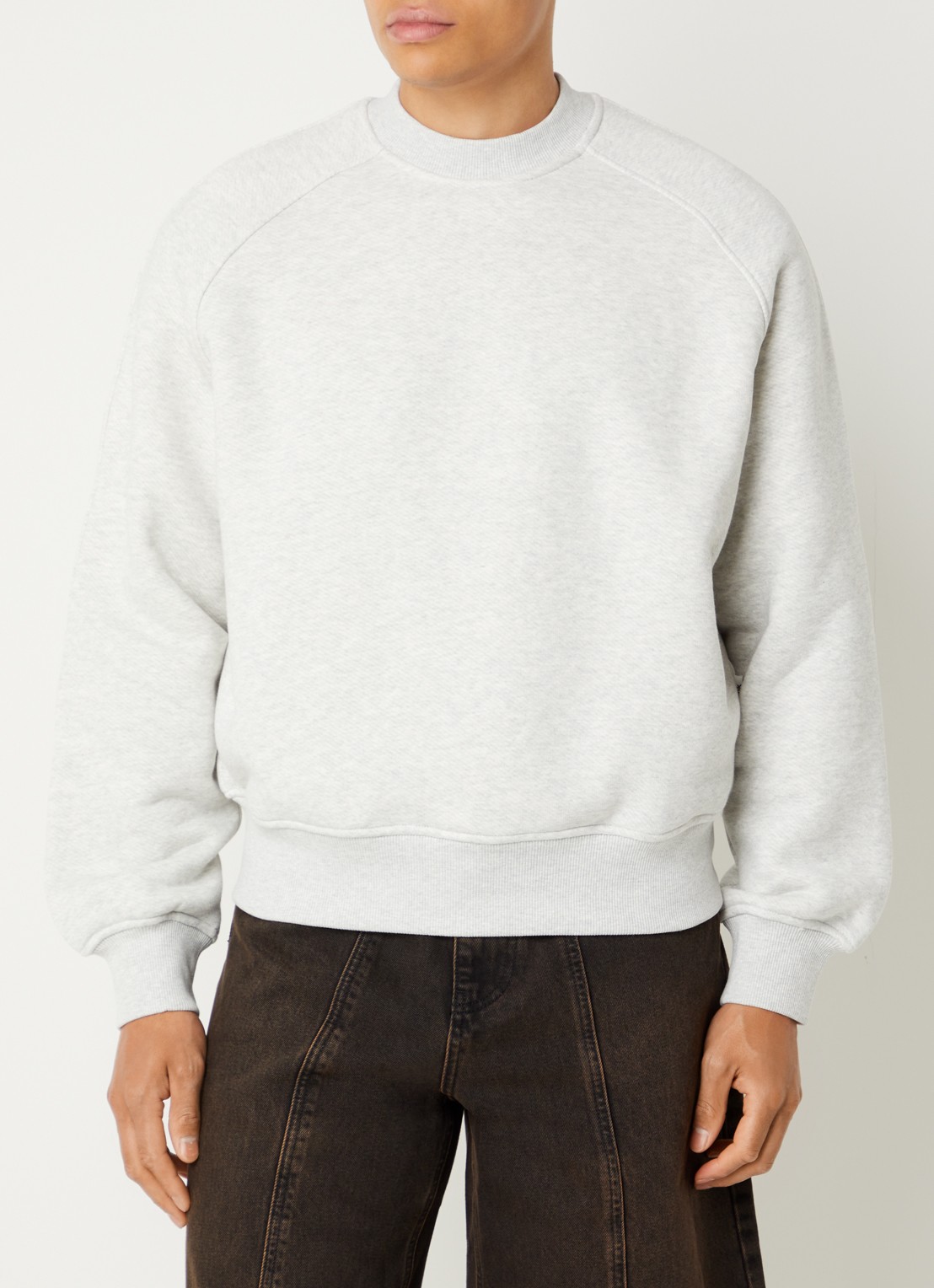 about:blank Insignia sweater met ronde hals - achterkant grijsmele