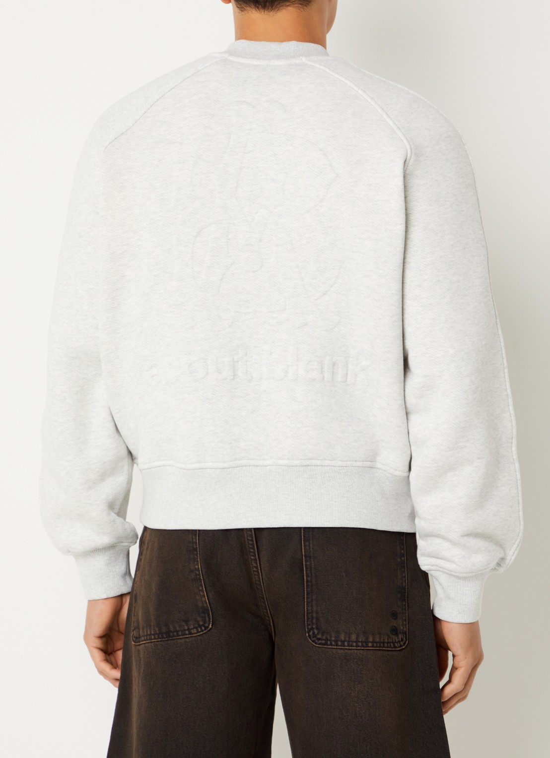 about:blank Insignia sweater met ronde hals - detail 4 grijsmele