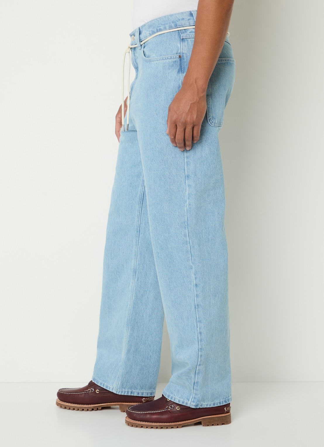 about:blank Loose fit jeans met strikceintuur en lichte wassing - detail 3 indigo