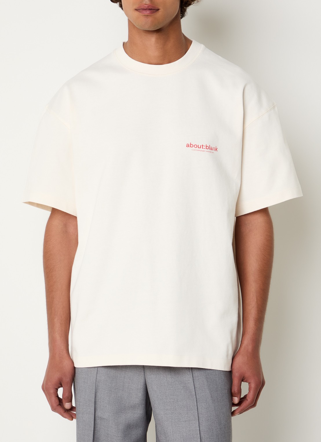 about:blank Monti T-shirt met logo- en backprint - achterkant 2 creme