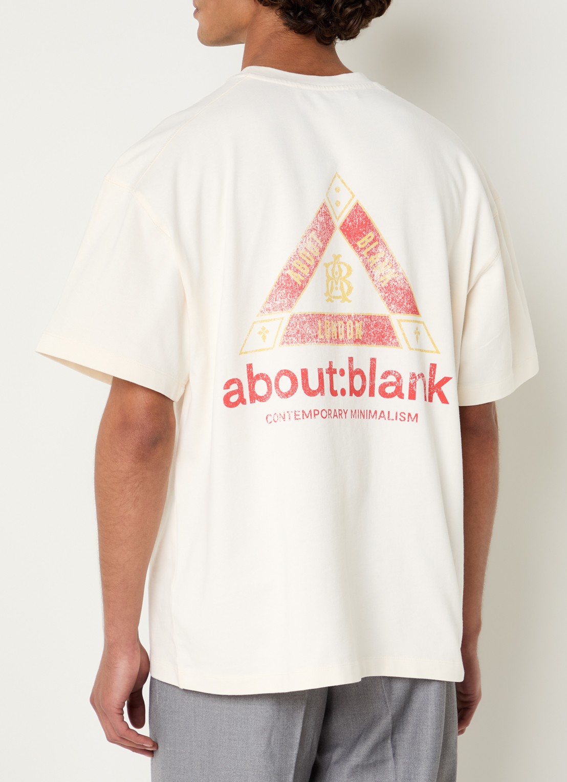 about:blank Monti T-shirt met logo- en backprint - detail creme