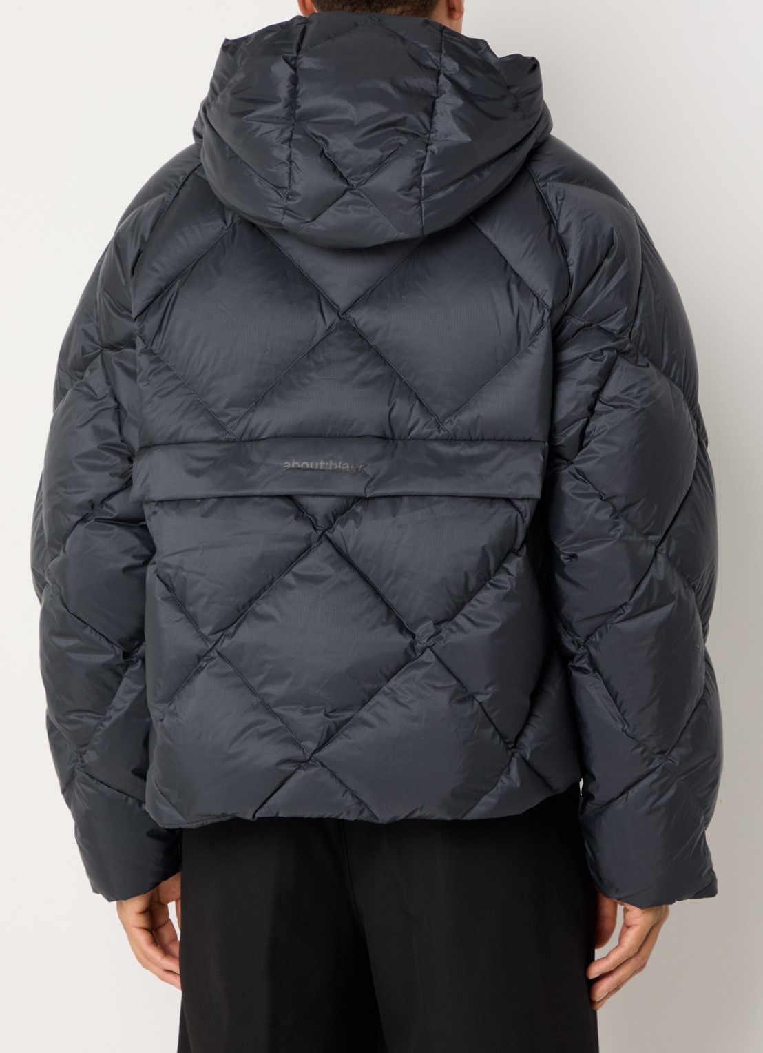 about:blank Puffer jack met donsvulling en quilt patroon - achterkant 4 antraciet