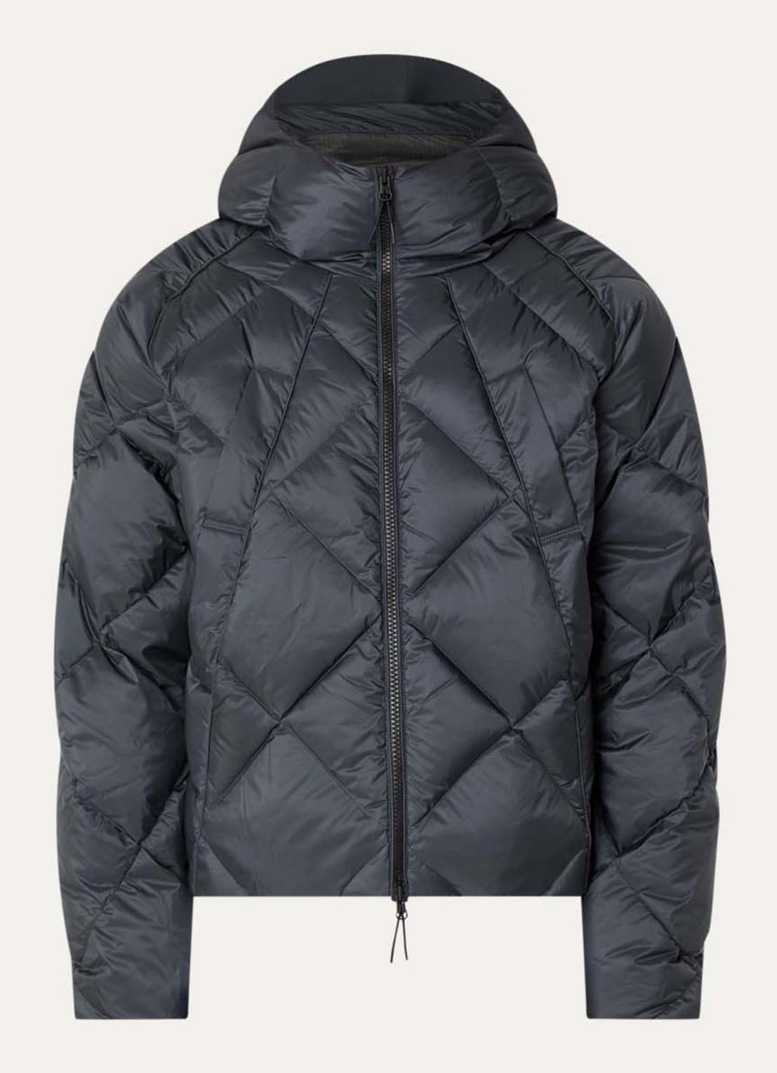 about:blank Puffer jack met donsvulling en quilt patroon - voorkant 2 antraciet