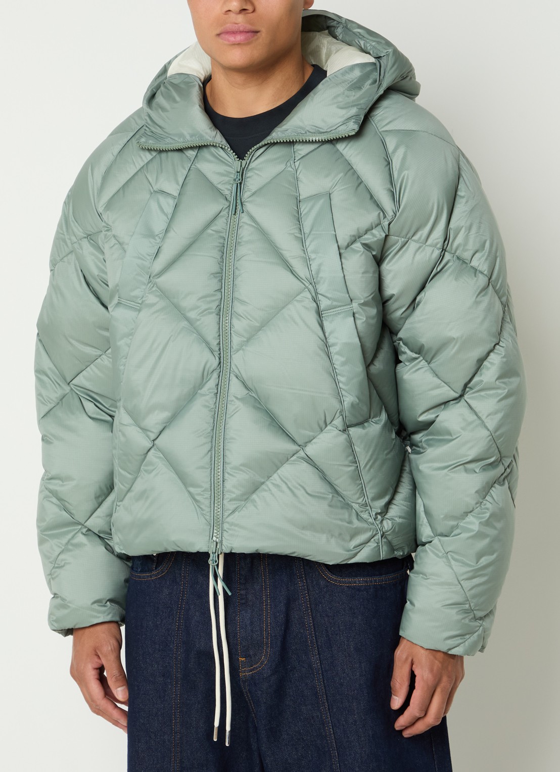 about:blank Puffer jack met donsvulling en quilt patroon - detail 4 lichtgroen