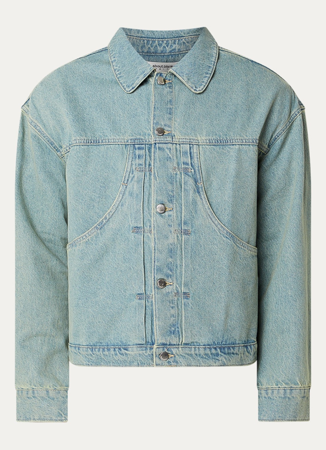 about:blank Spijkerjas met steekzakken - voorkant 2 indigo