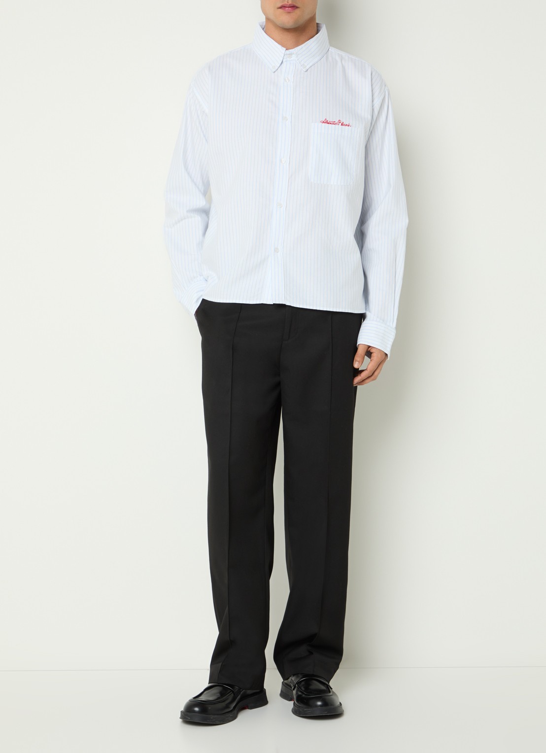 about:blank Straight fit pantalon met steekzakken - voorkant 5 zwart