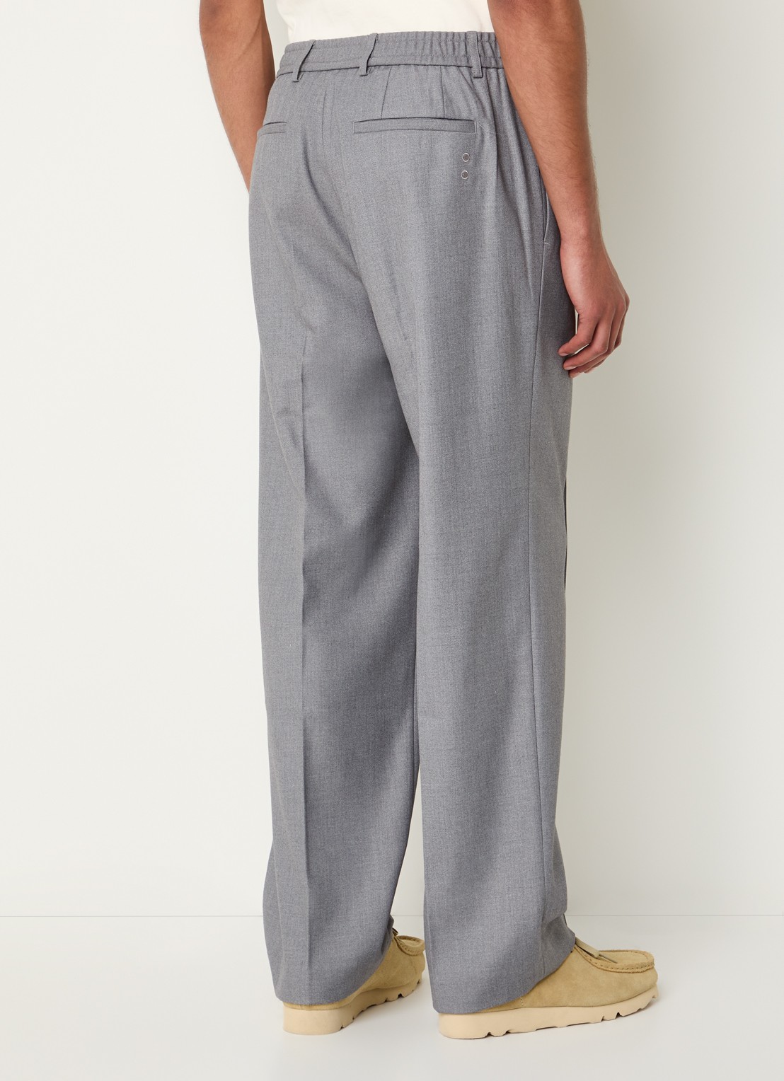 about:blank Straight fit pantalon met steekzakken  - achterkant grijs