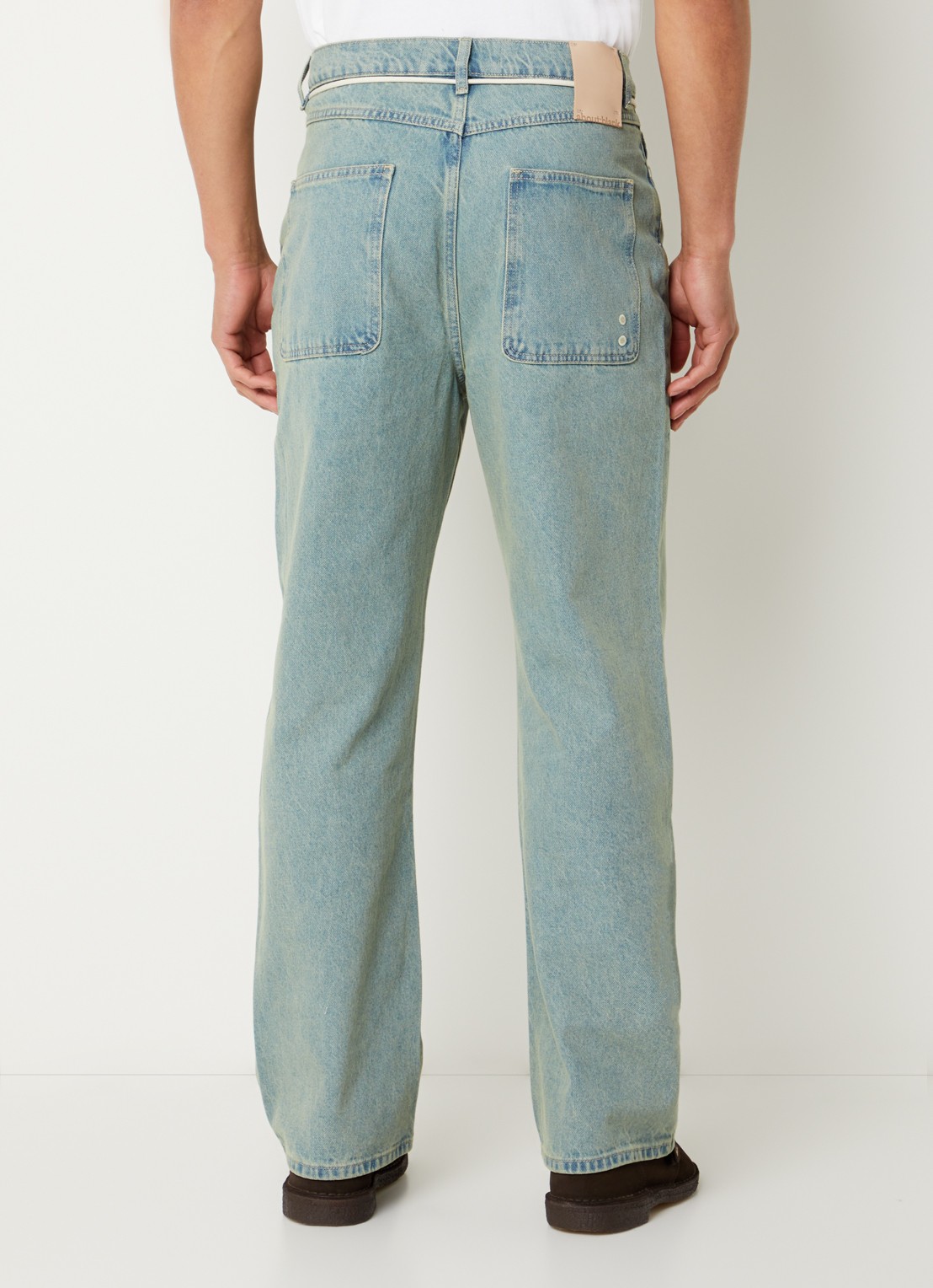 about:blank Straight leg jeans met gekleurde wassing - achterkant blauwgrijs