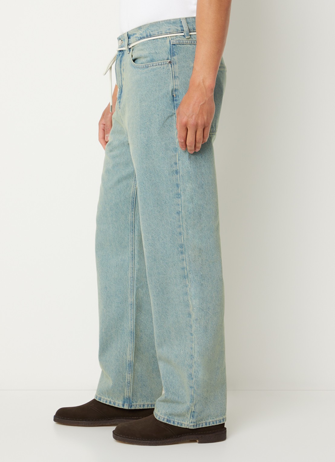 about:blank Straight leg jeans met gekleurde wassing - detail 3 blauwgrijs