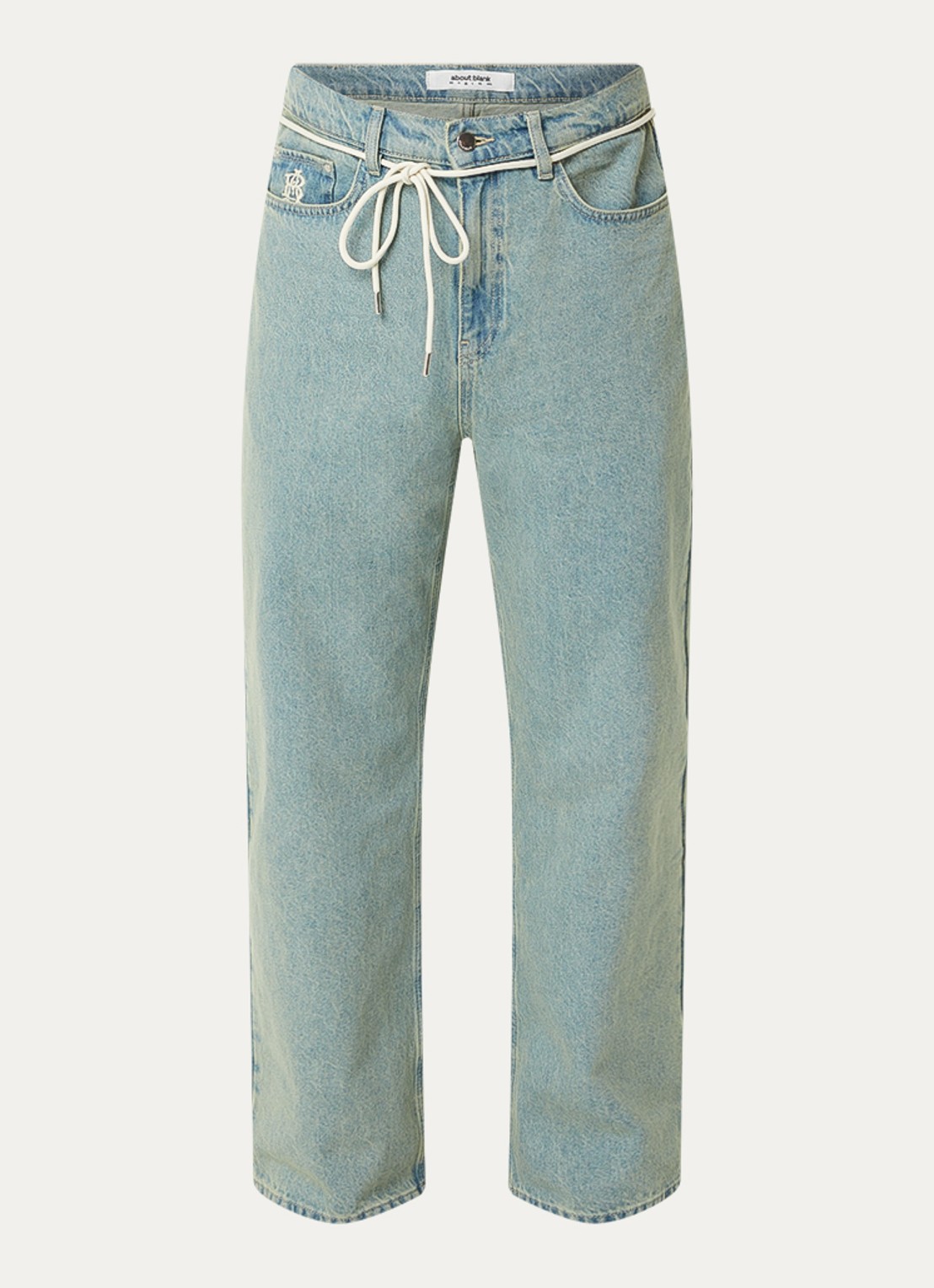 about:blank Straight leg jeans met gekleurde wassing - voorkant 4 blauwgrijs