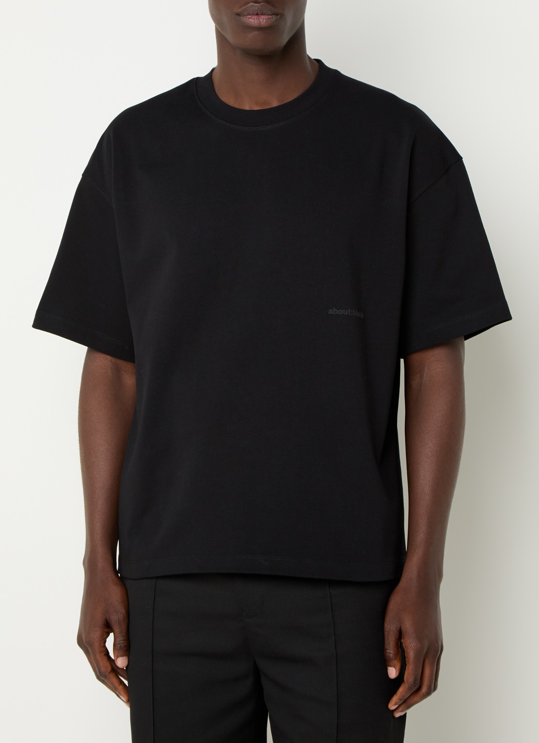 about:blank T-shirt met logo- en backprint - achterkant zwart