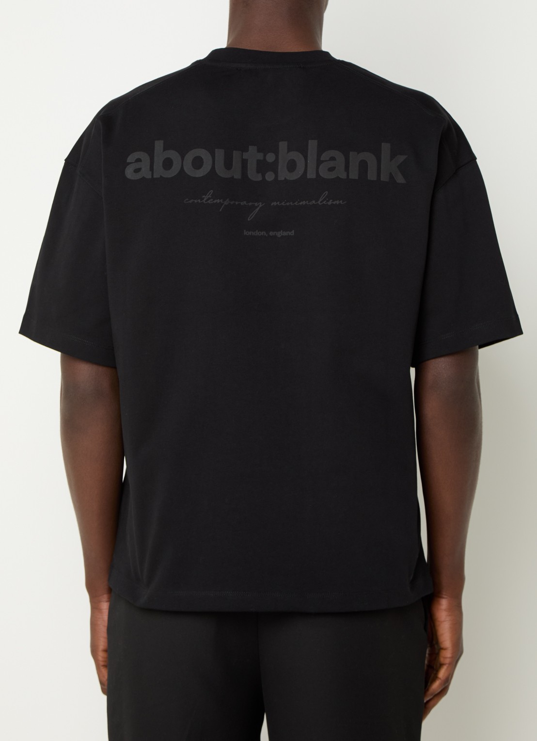 about:blank T-shirt met logo- en backprint - detail 3 zwart