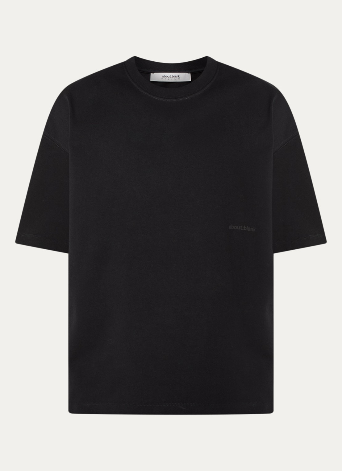 about:blank T-shirt met logo- en backprint - voorkant 5 zwart