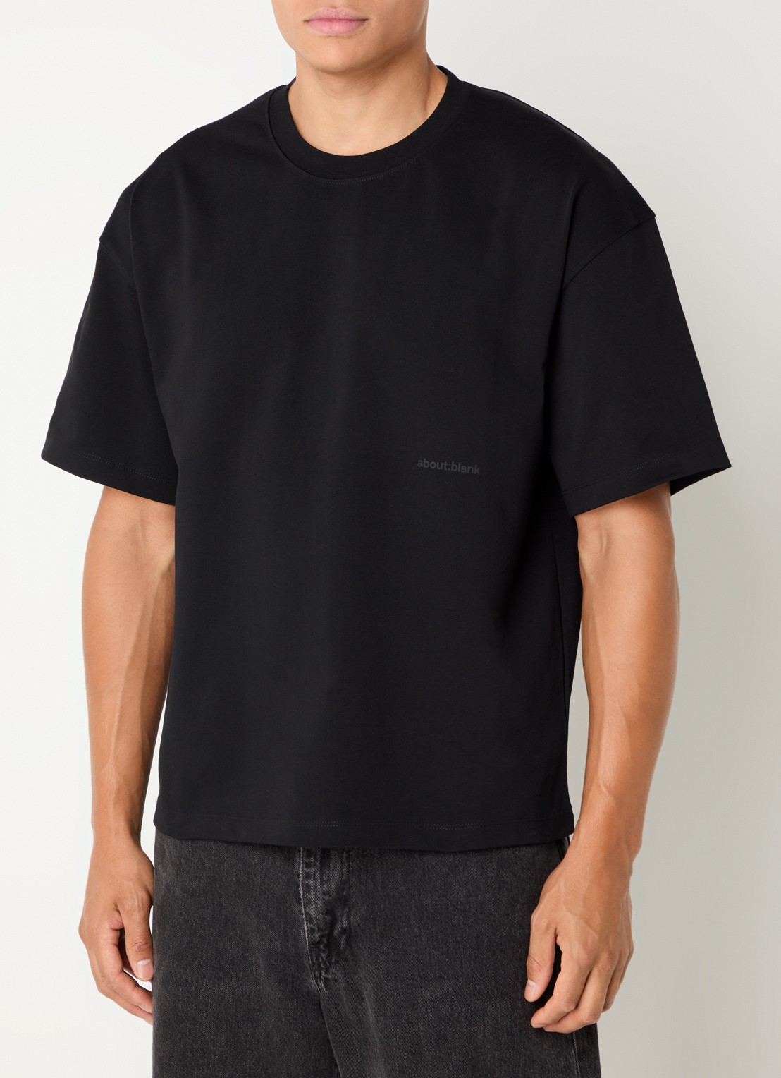 about:blank T-shirt met logo- en backprint - achterkant 2 zwart