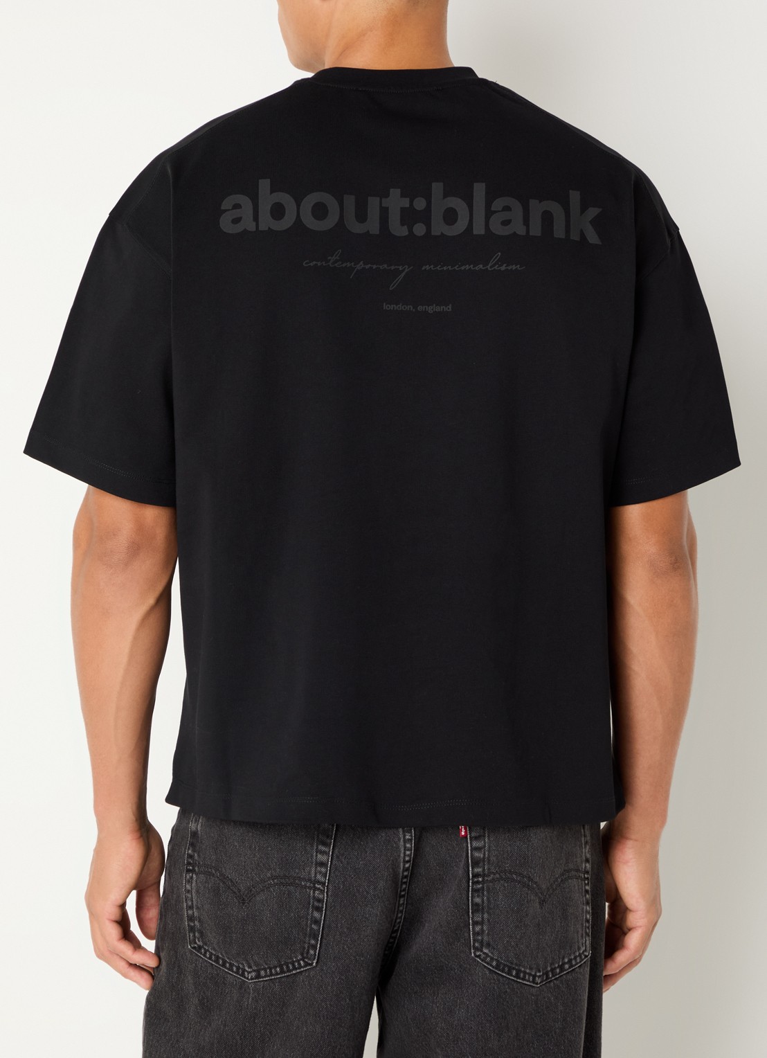 about:blank T-shirt met logo- en backprint - detail 4 zwart