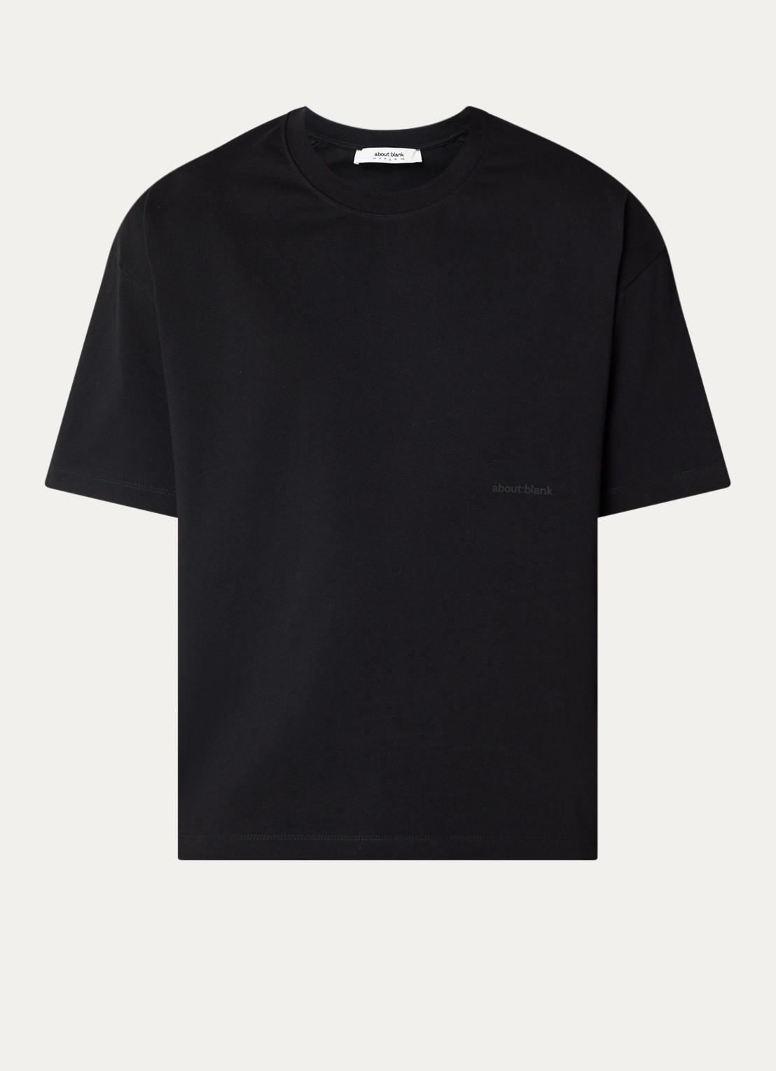 about:blank T-shirt met logo- en backprint - voorkant 7 zwart