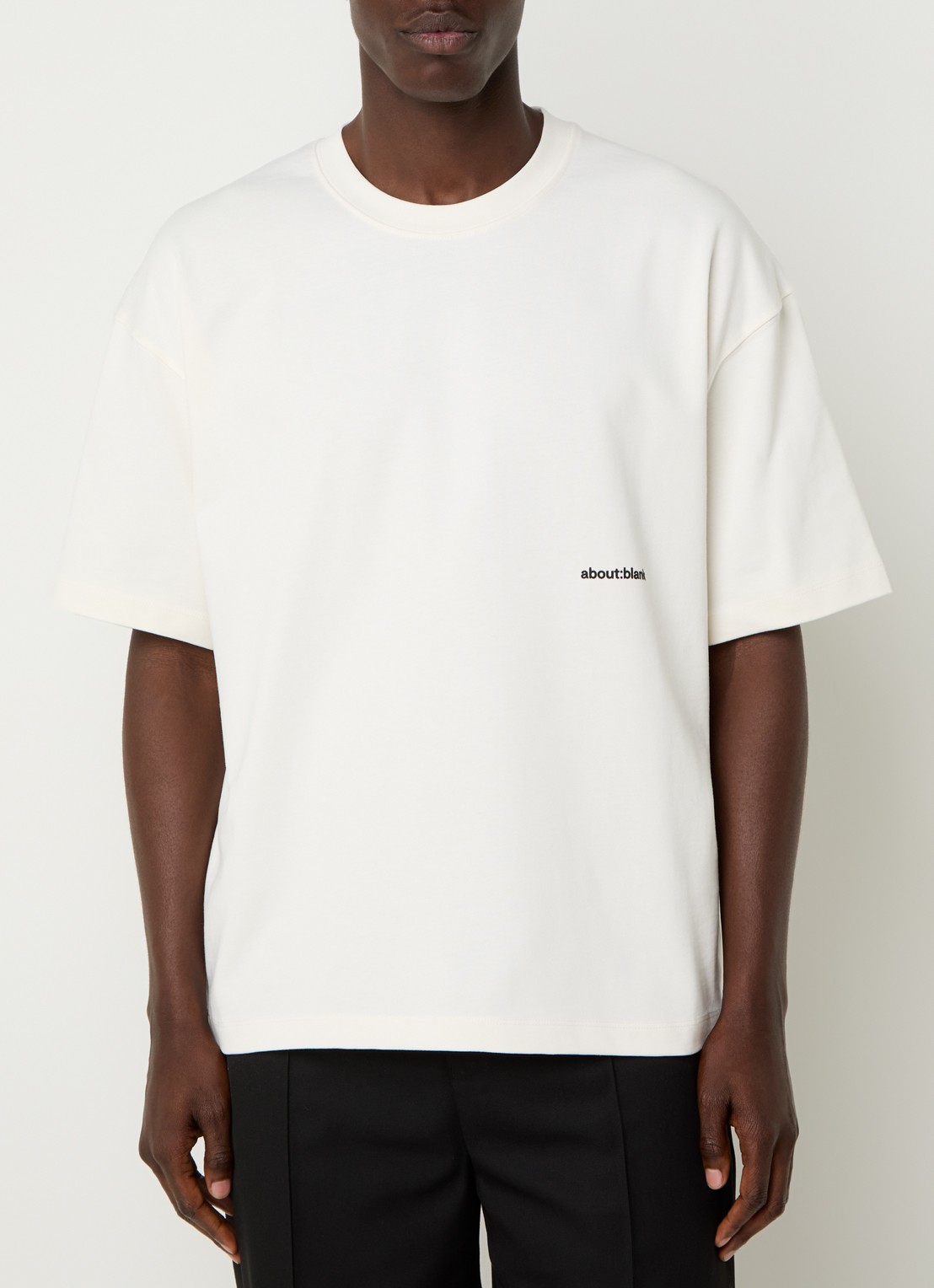 about:blank T-shirt met logo- en backprint - achterkant gebroken wit
