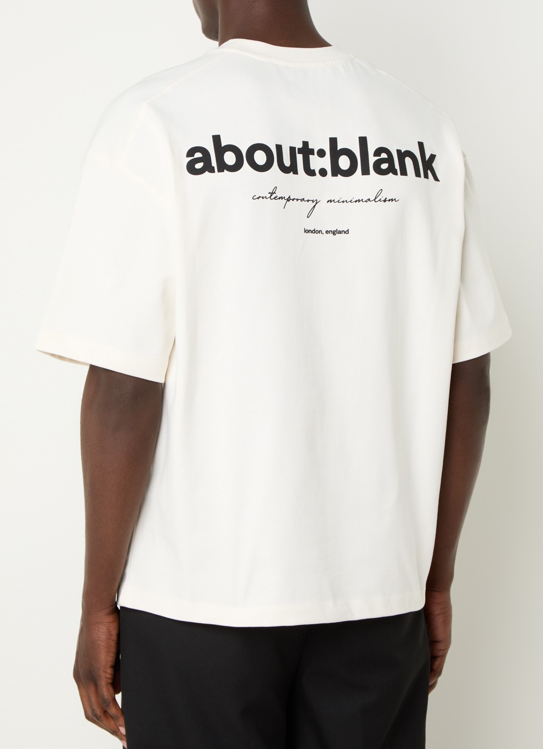 about:blank T-shirt met logo- en backprint - detail 2 gebroken wit