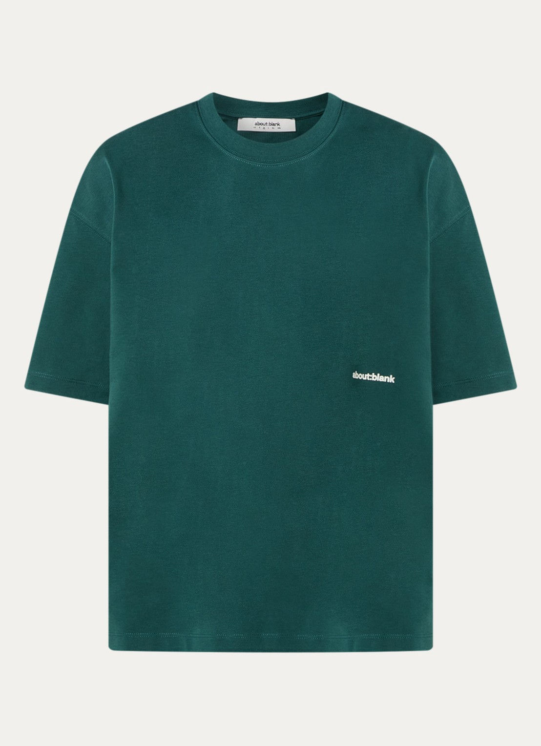 about:blank T-shirt met logo- en backprint - voorkant groen
