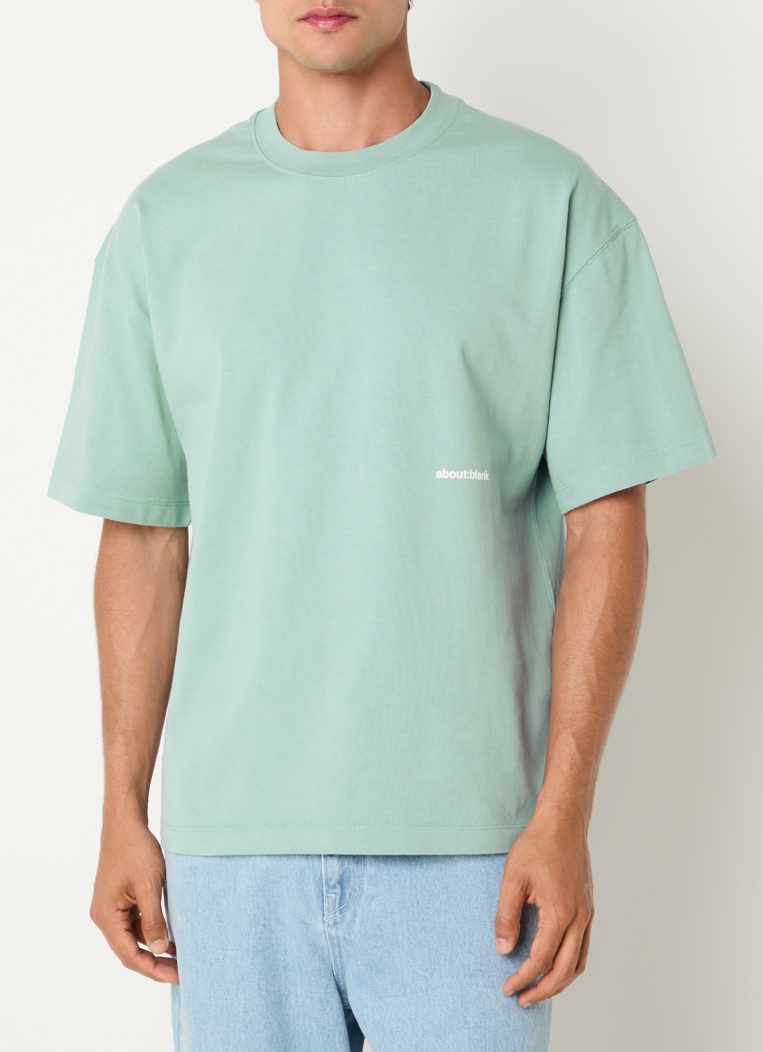 about:blank T-shirt met logo- en backprint - achterkant mint