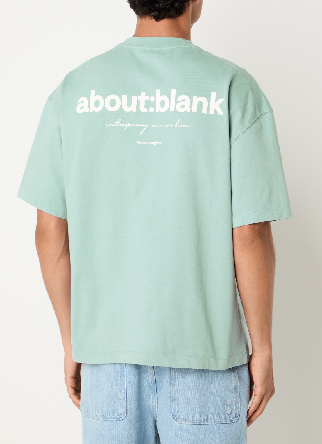 about:blank T-shirt met logo- en backprint - detail 4 mint
