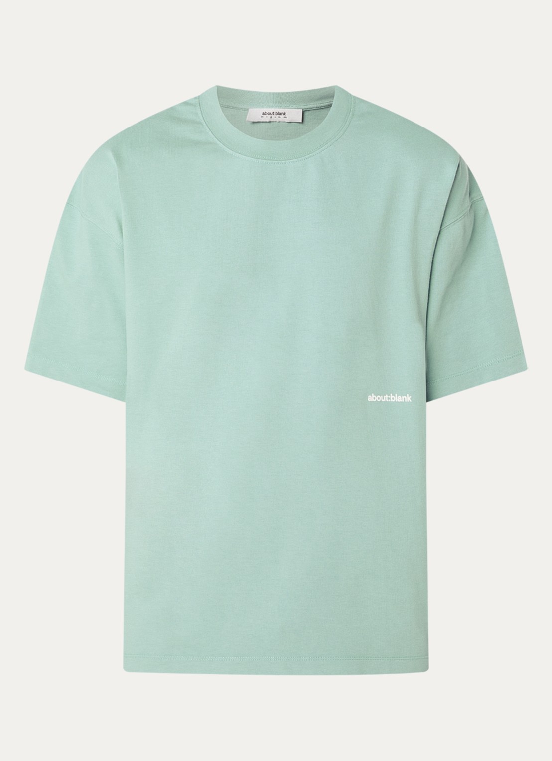 about:blank T-shirt met logo- en backprint - voorkant 2 mint