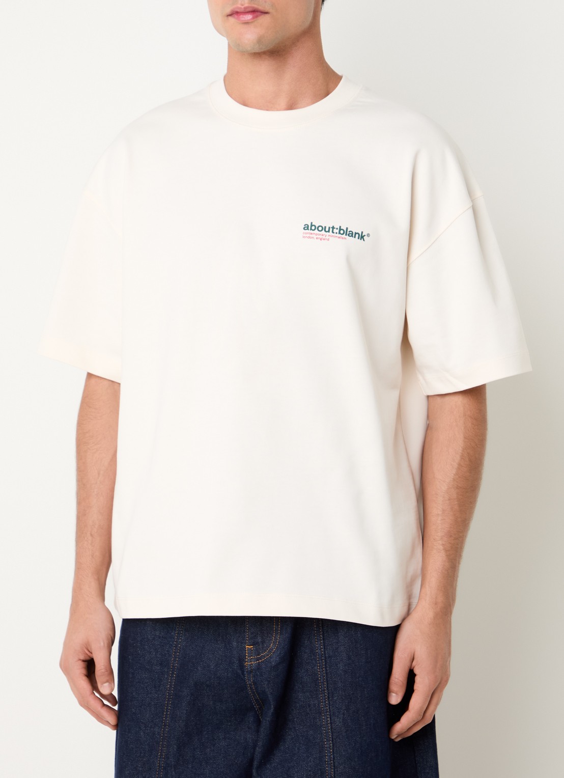 about:blank T-shirt met logoprint - achterkant 3 creme
