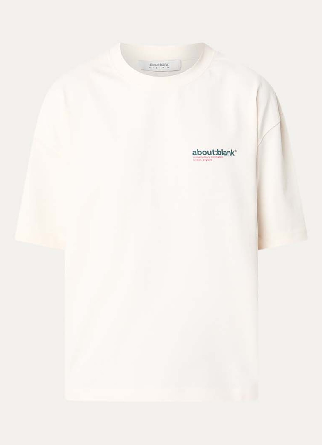 about:blank T-shirt met logoprint - voorkant creme