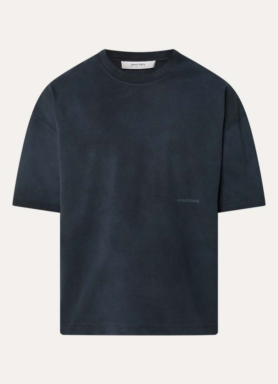 about:blank T-shirt met logoprint - voorkant zwart