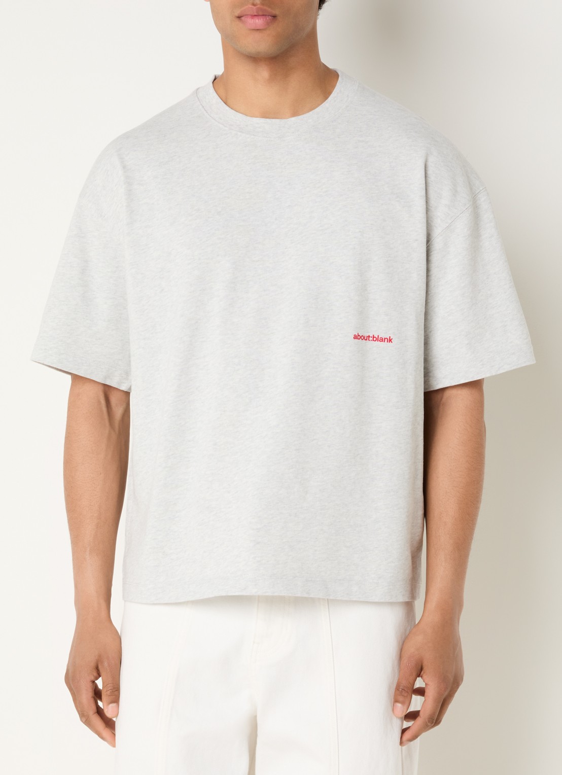 about:blank T-shirt met ronde hals - achterkant 3 grijsmele