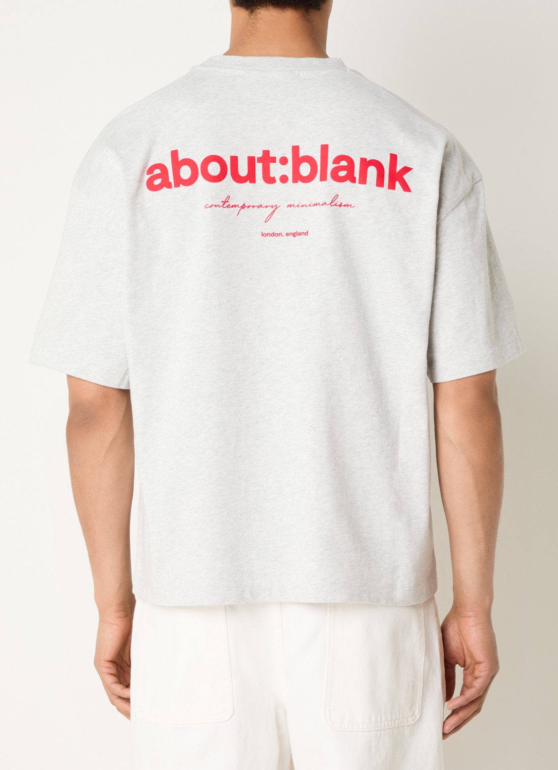 about:blank T-shirt met ronde hals - detail 4 grijsmele