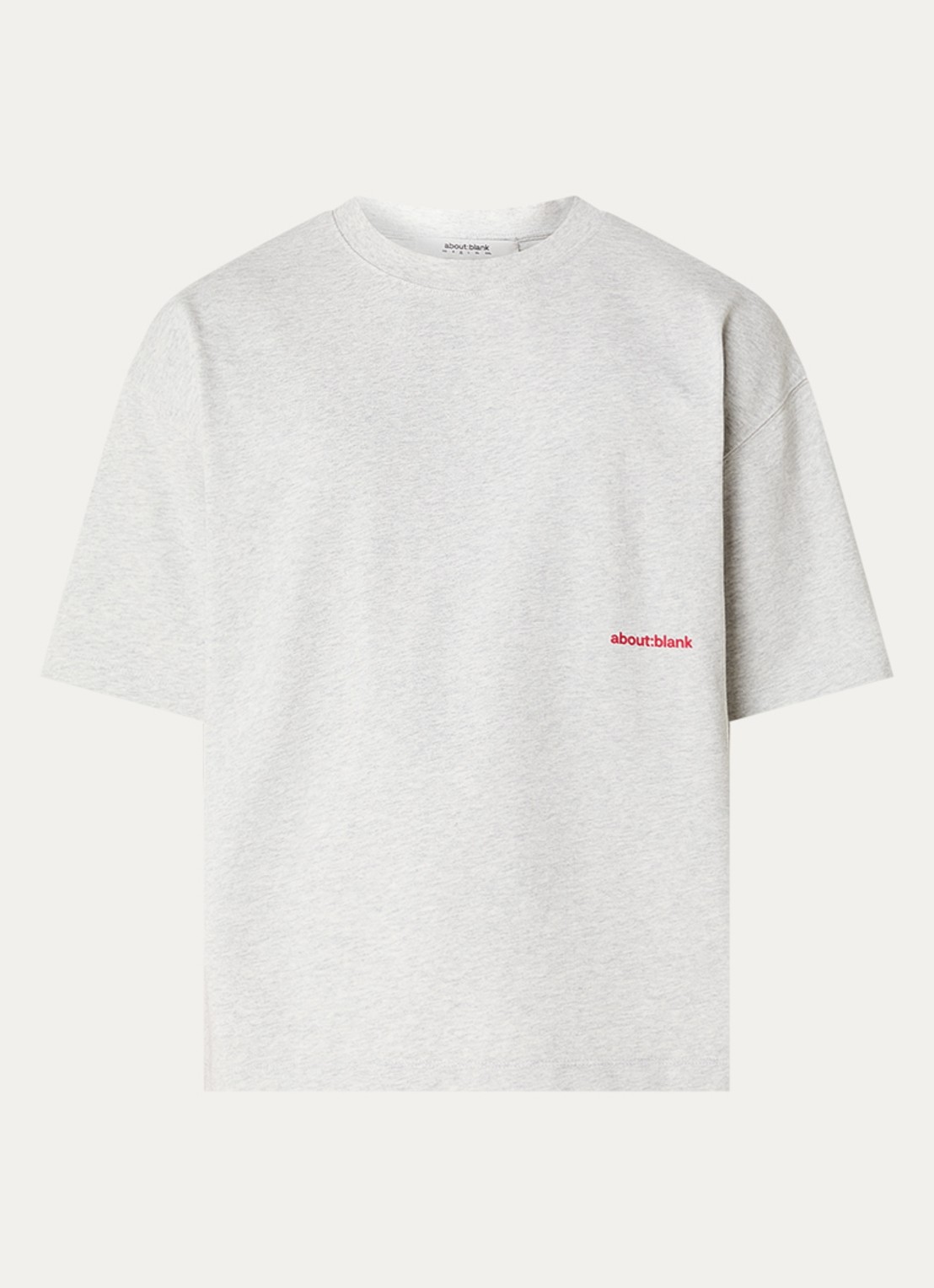 about:blank T-shirt met ronde hals - voorkant grijsmele