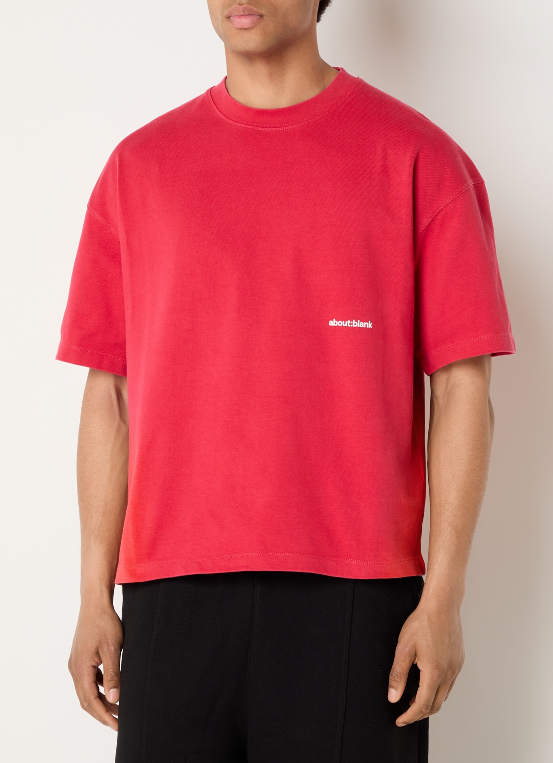 about:blank T-shirt met ronde hals - achterkant rood