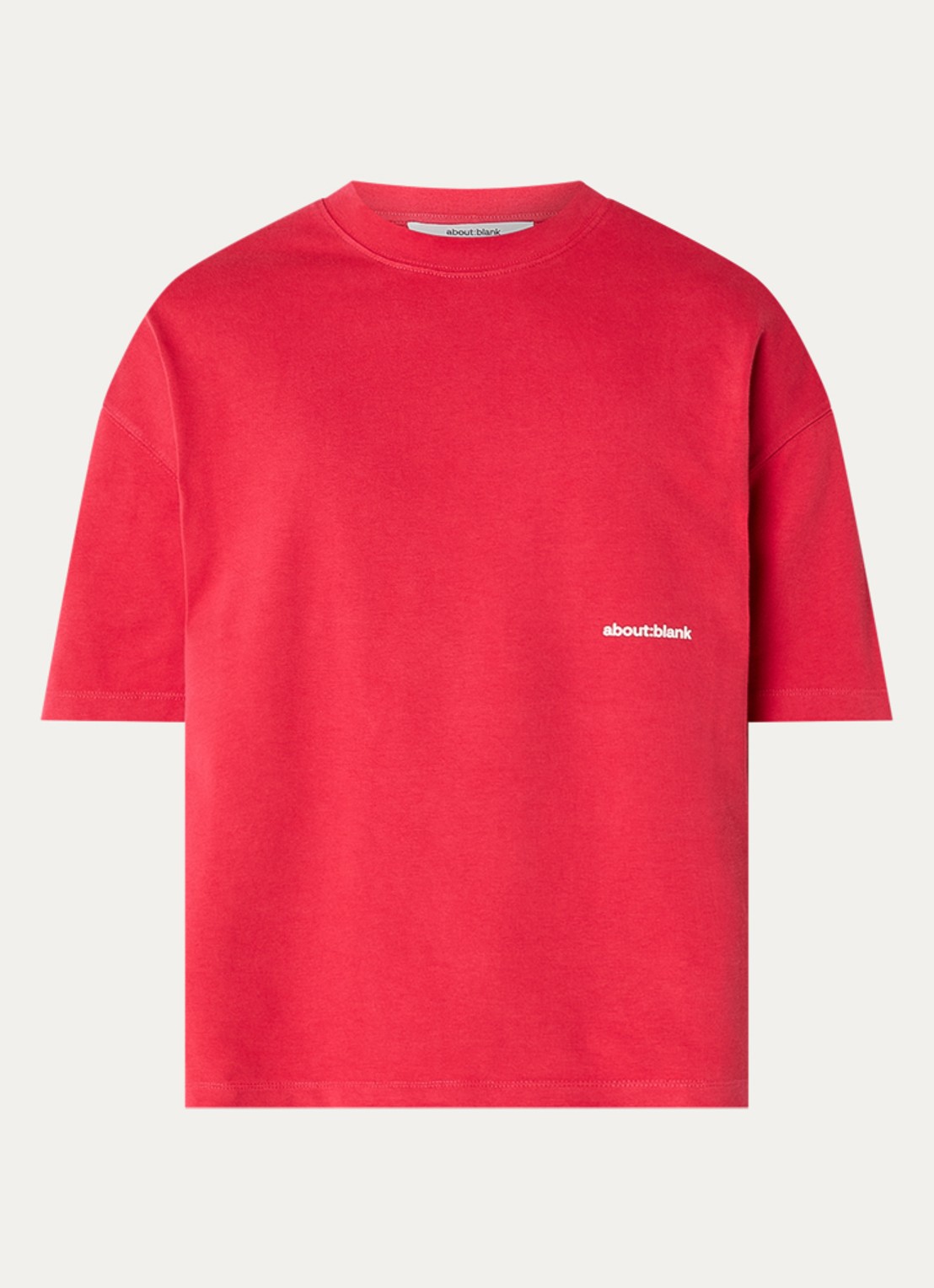 about:blank T-shirt met ronde hals - voorkant 3 rood