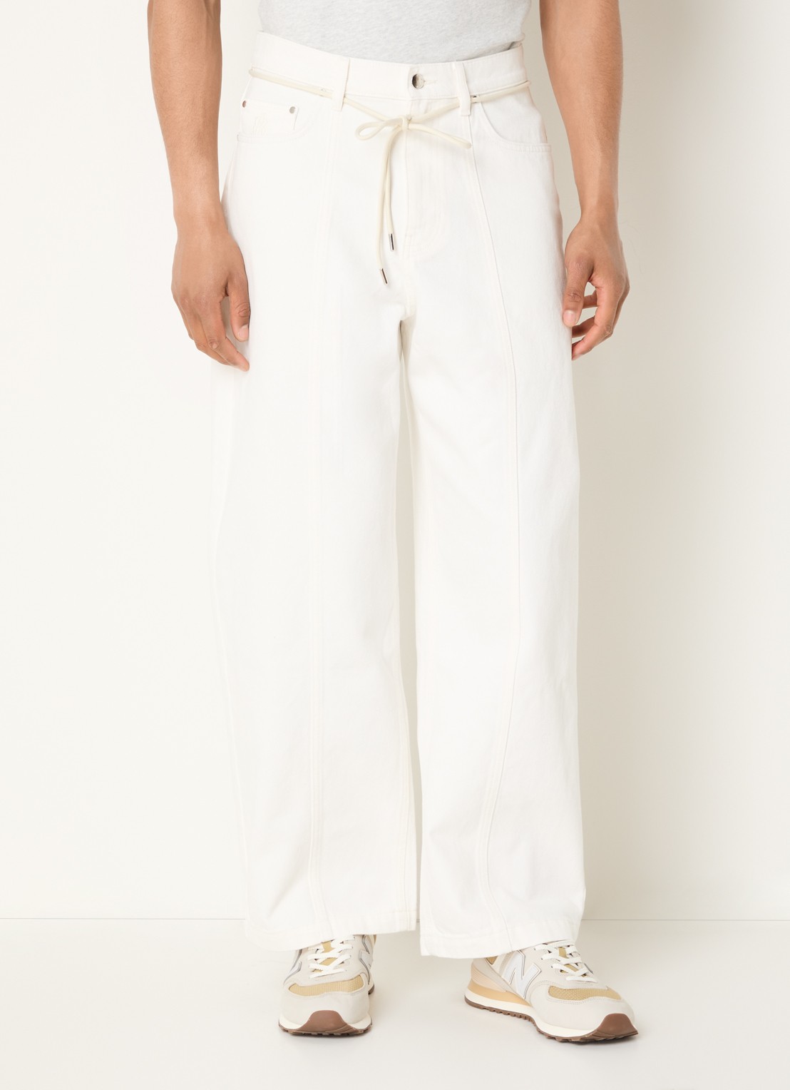 about:blank Wide fit jeans met gekleurde wassing en steekzakken - detail 3 gebroken wit