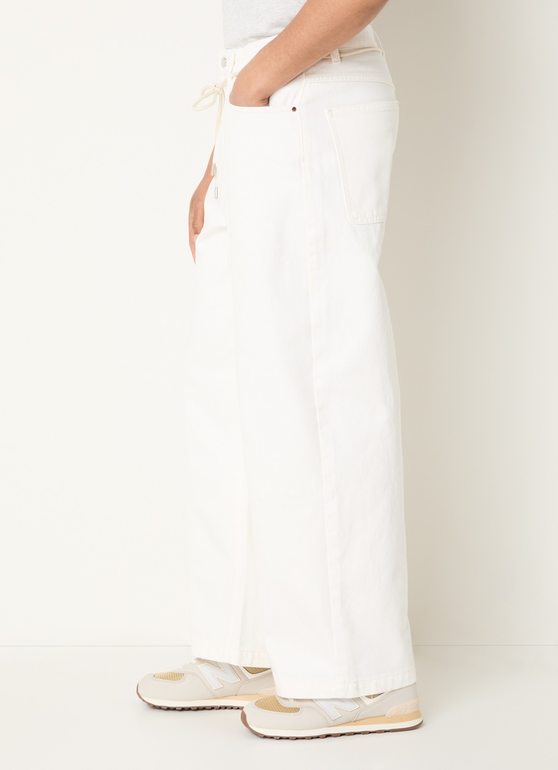 about:blank Wide fit jeans met gekleurde wassing en steekzakken - detail 4 gebroken wit