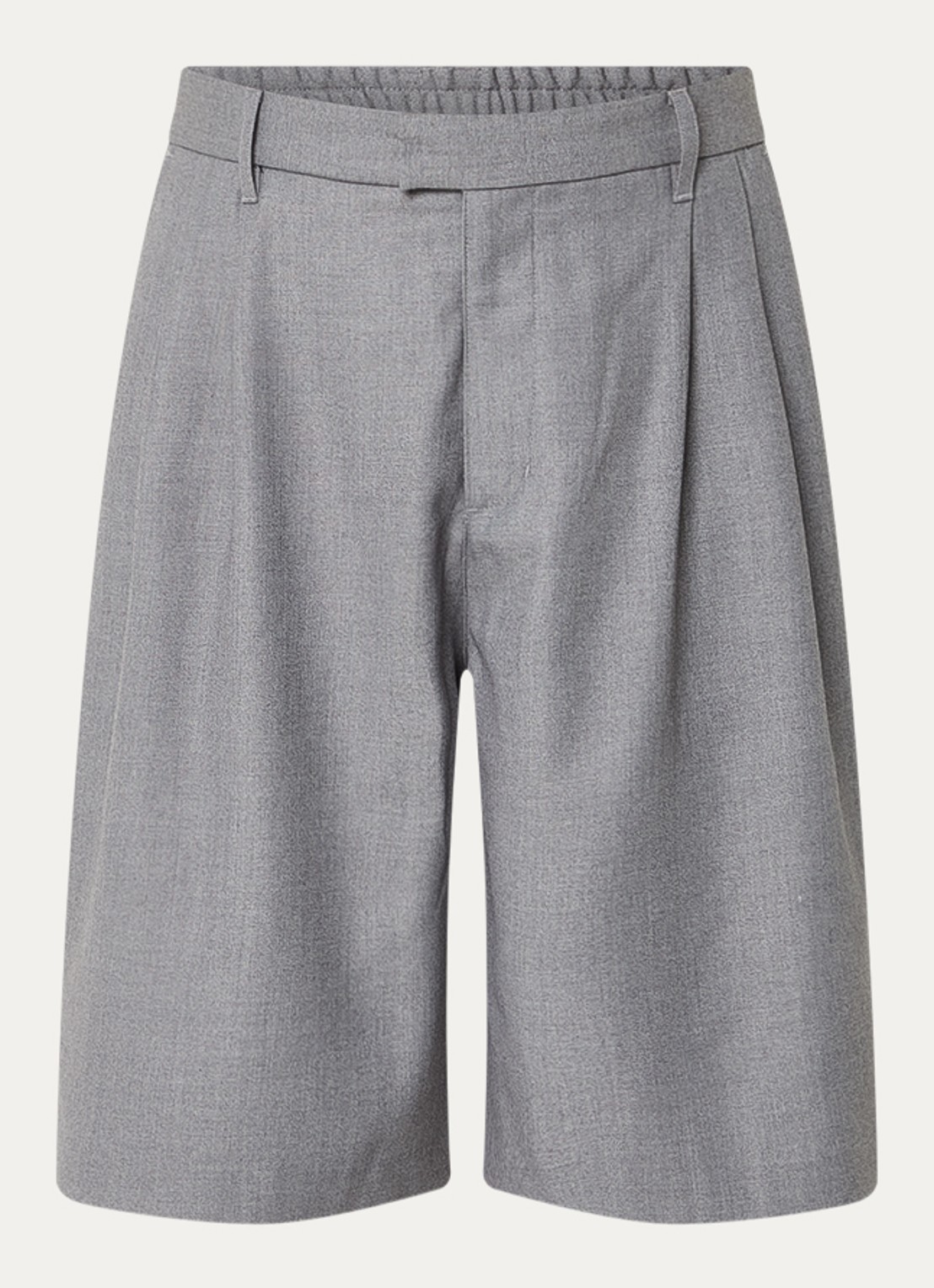 about:blank Wide fit korte broek met steekzakken  - voorkant 2 grijs