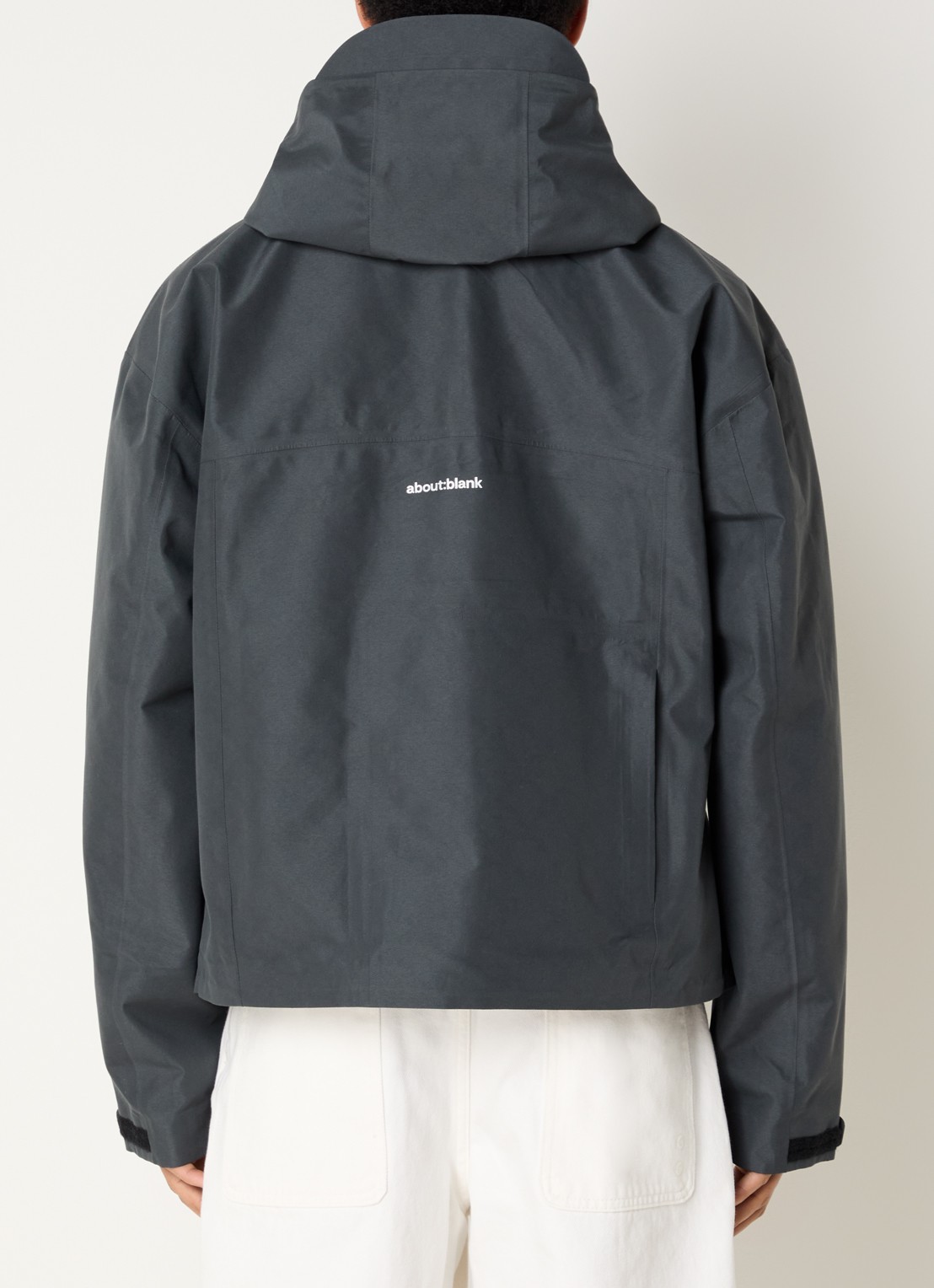 about:blank Windjack met ritszakken - achterkant antraciet